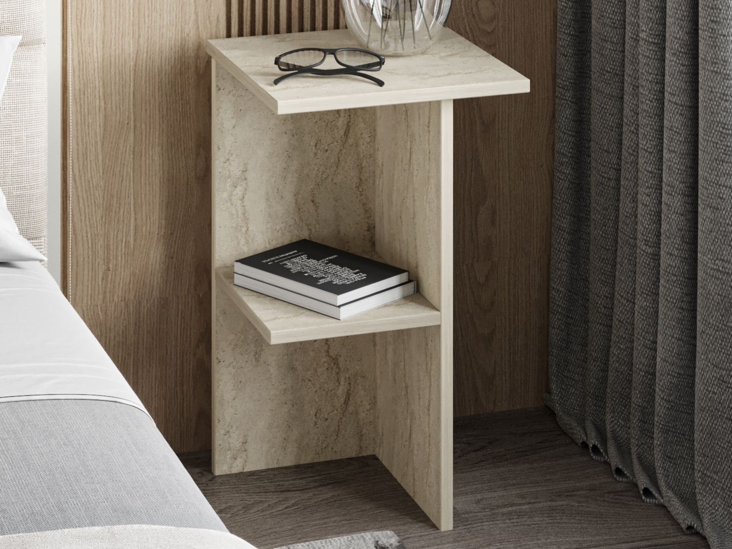 Naktinis staliukas Kailua 2580 (Šviesi Travertine)