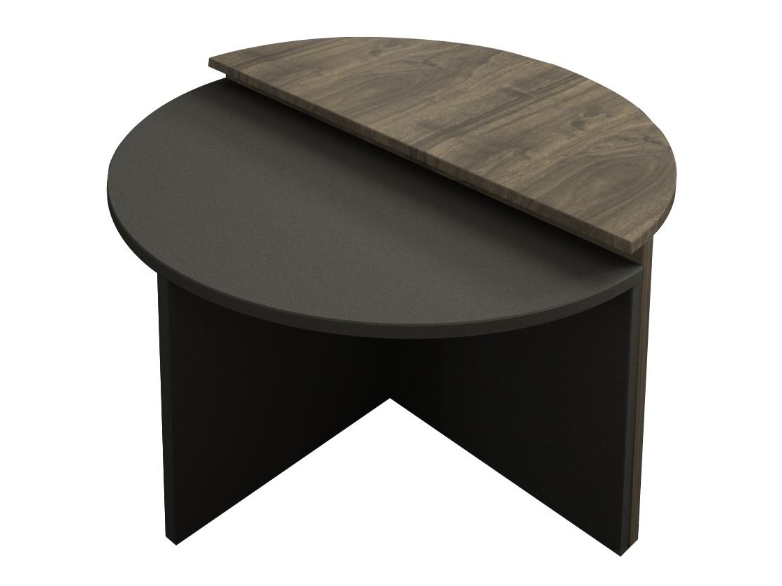 Žurnalinių staliukų komplektas Kailua 2581 (Antracitas + Graikinis riešutas)