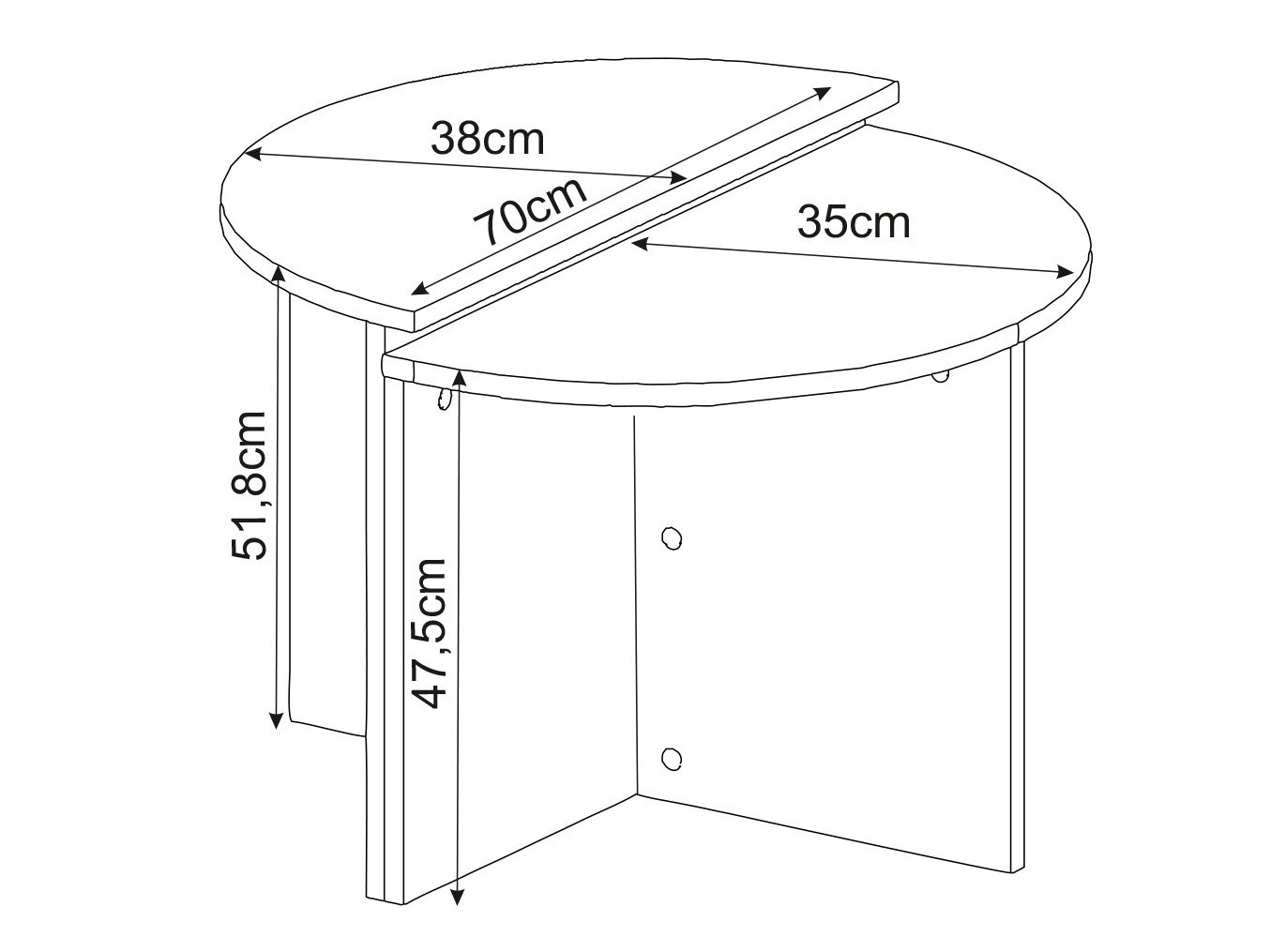 Žurnalinių staliukų komplektas Kailua 2581 (Antracitas + Graikinis riešutas)