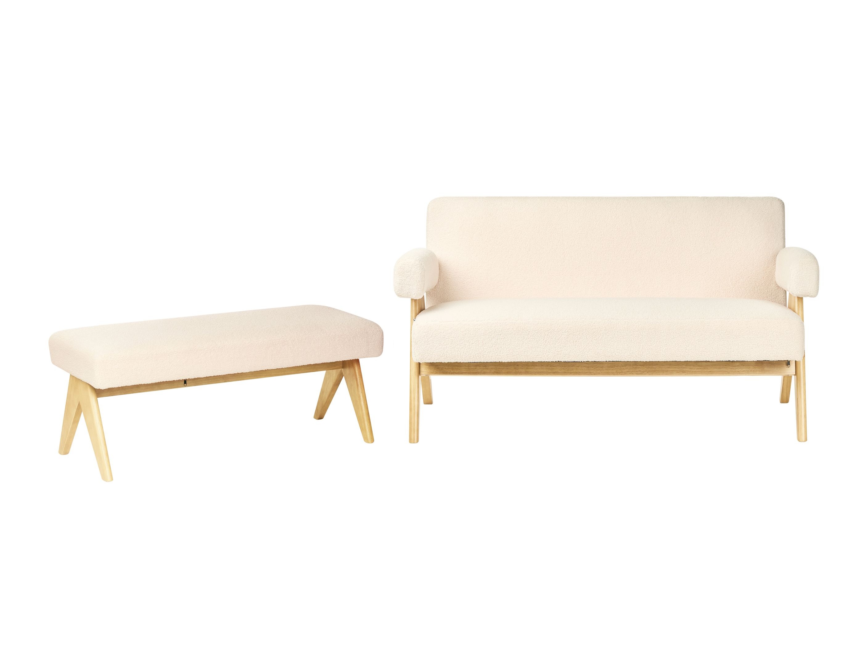 Minkštų baldų komplektas Berwyn 2715 (Balta + Šviesus medis)