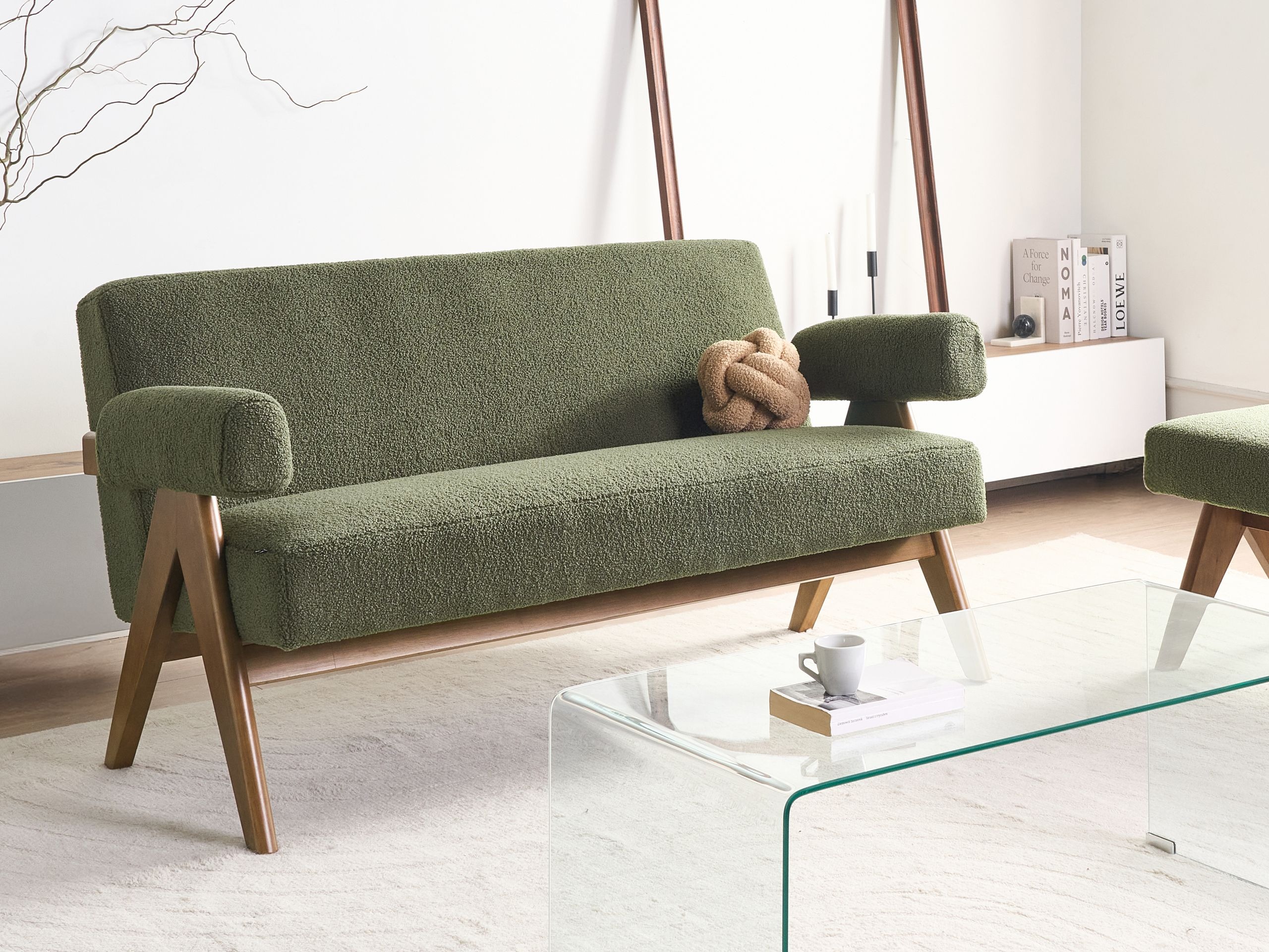 Sofa Berwyn 2713 (Žalia + Tamsus medis)