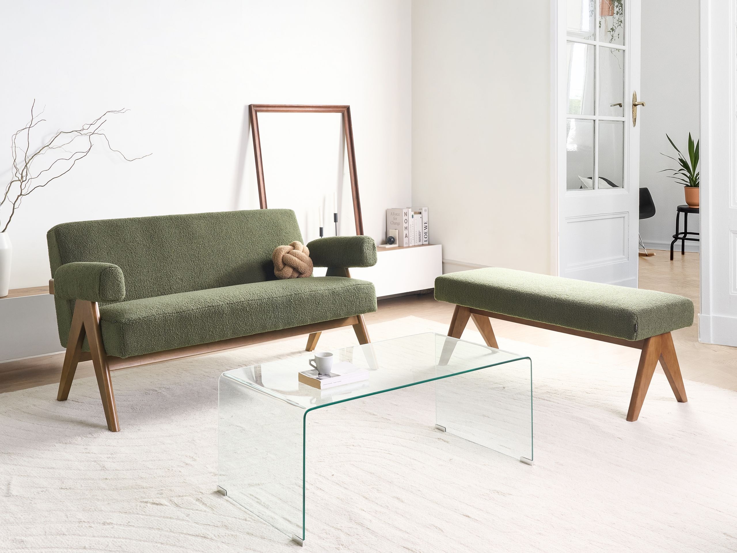 Sofa Berwyn 2713 (Žalia + Tamsus medis)