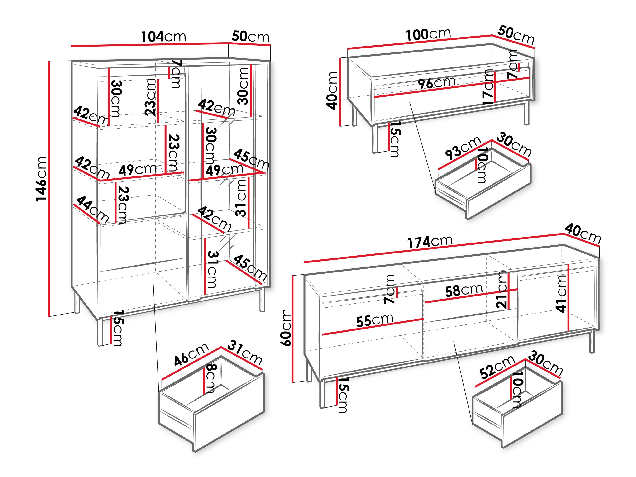 Svetainės komplektas Comfivo Delruva V (Balta)
