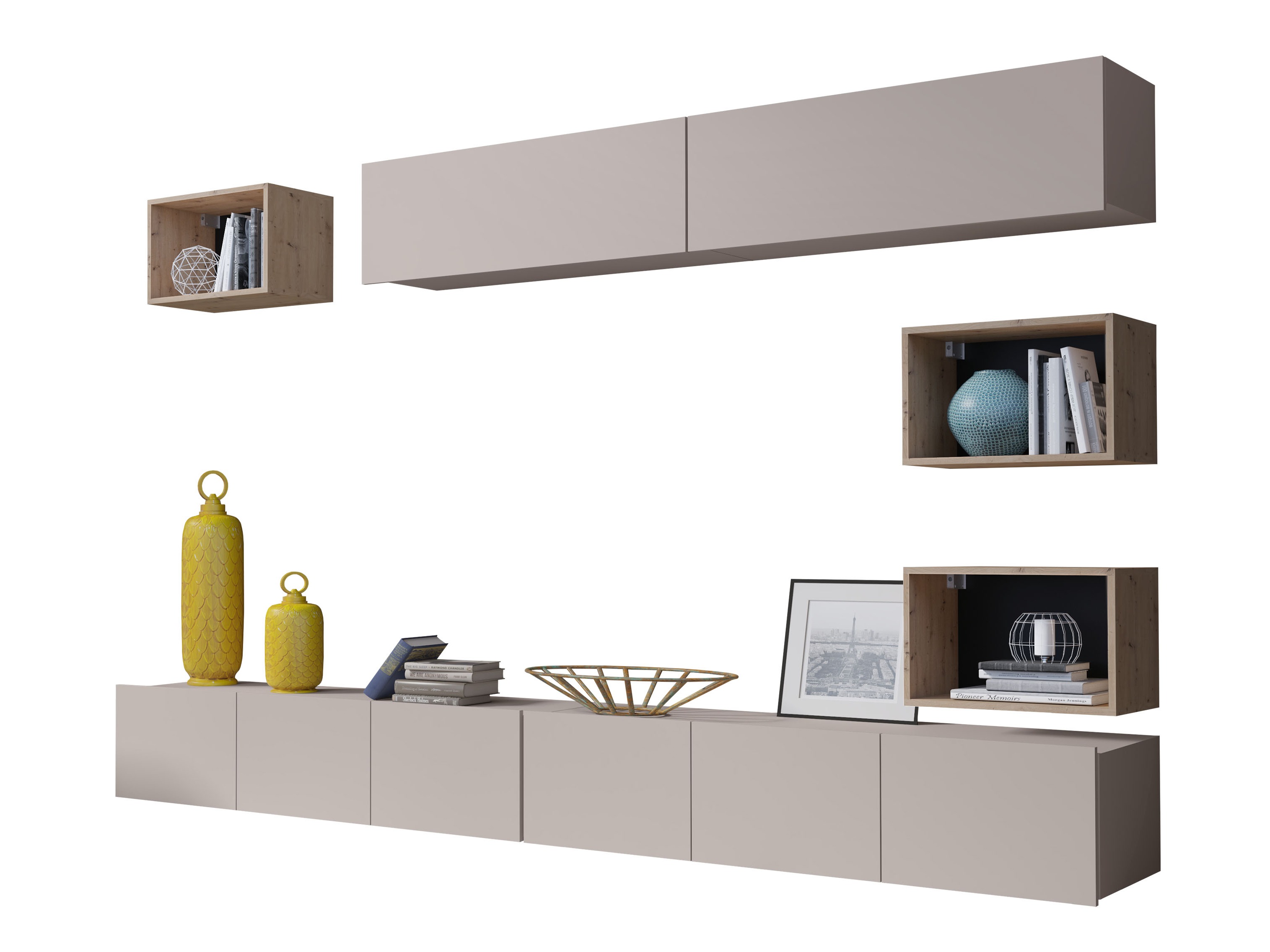 Svetainės komplektas Remus XXXI (Kašmyras + Artisan ąžuolas)