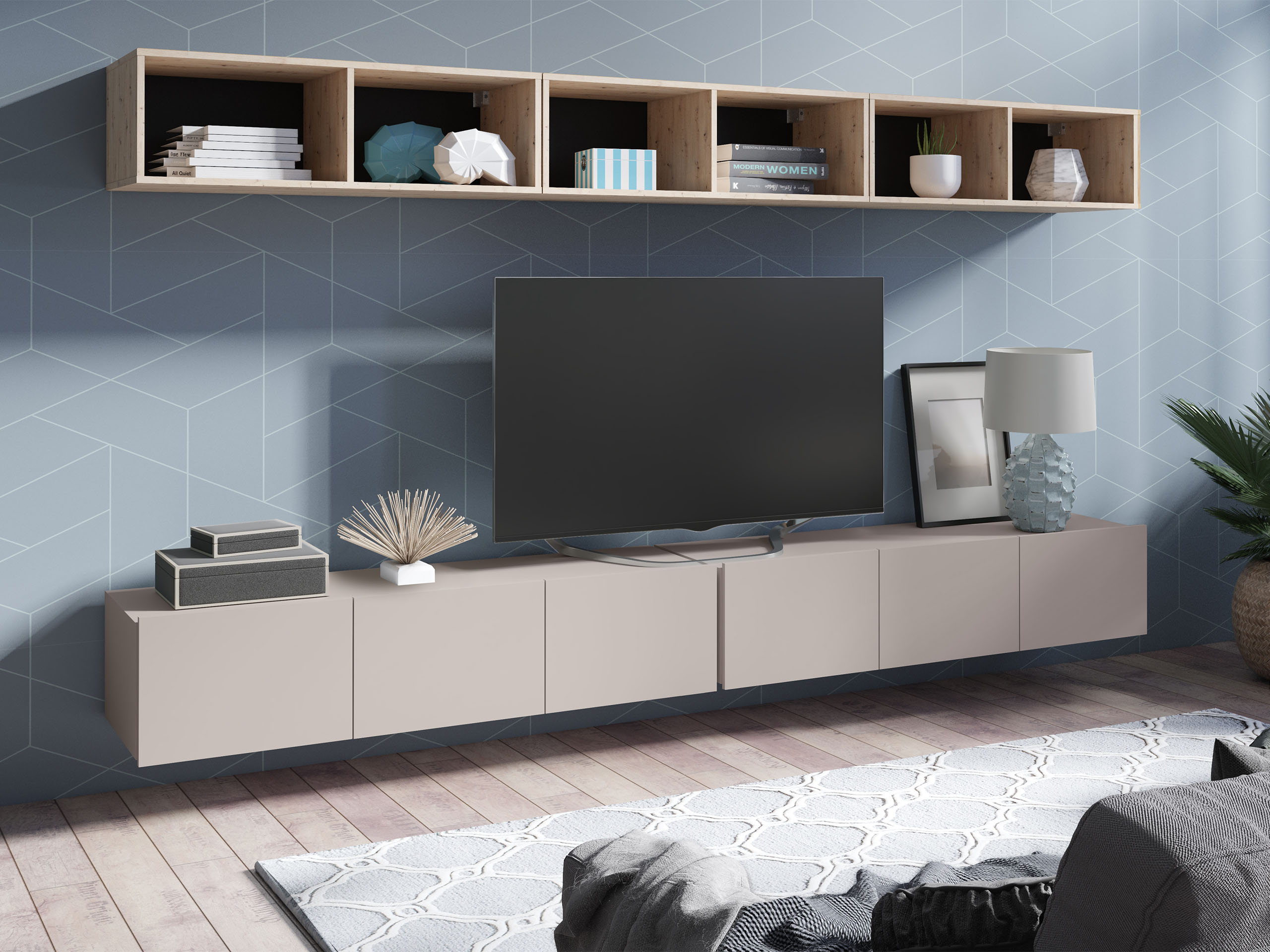 Svetainės komplektas Remus XXXIII (Kašmyras + Artisan ąžuolas)