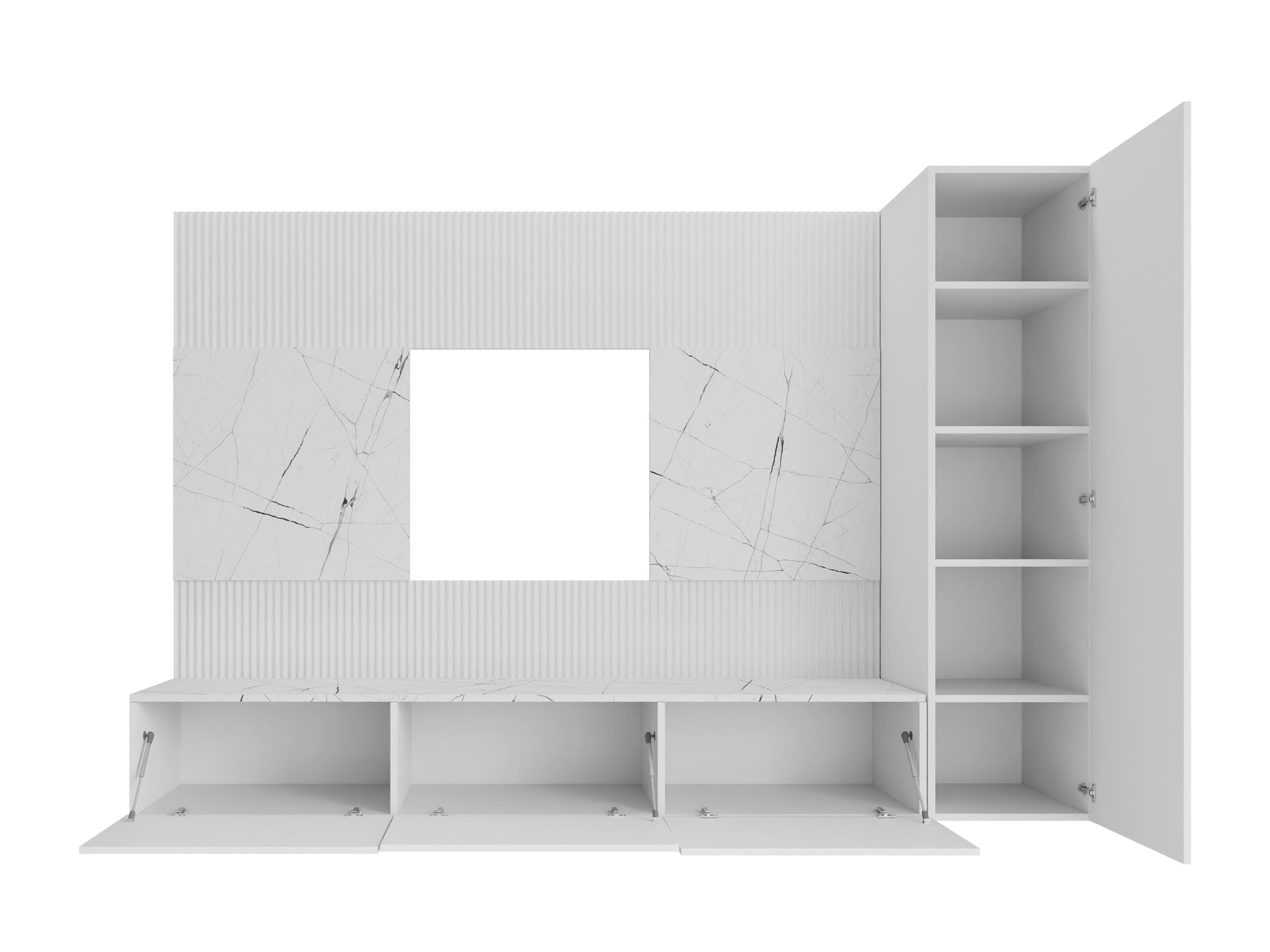 Svetainės komplektas Comfivo 452 (Juoda + Juodas marmuras)