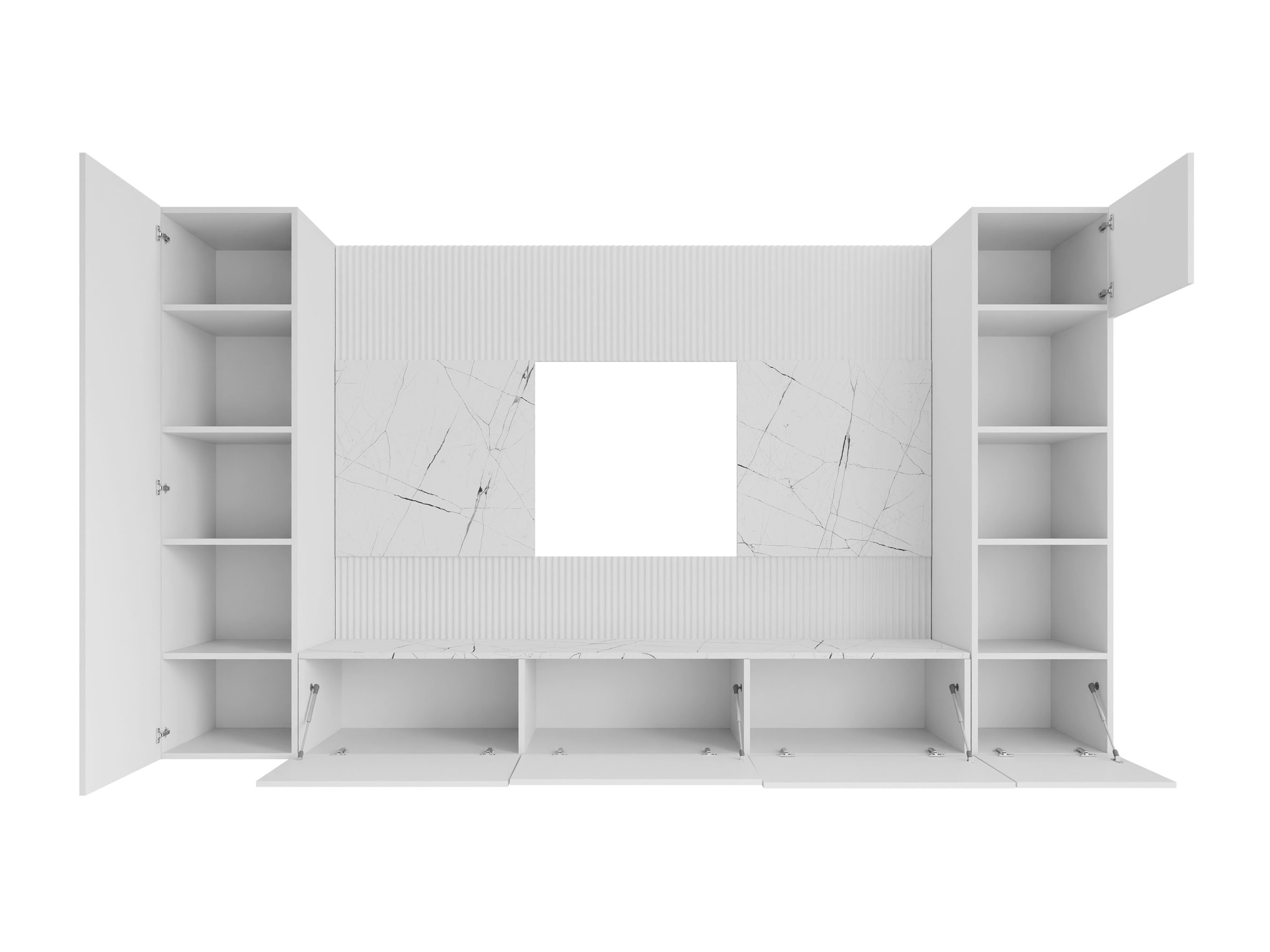 Svetainės komplektas Comfivo Salix IV (Juoda + Juodas marmuras)