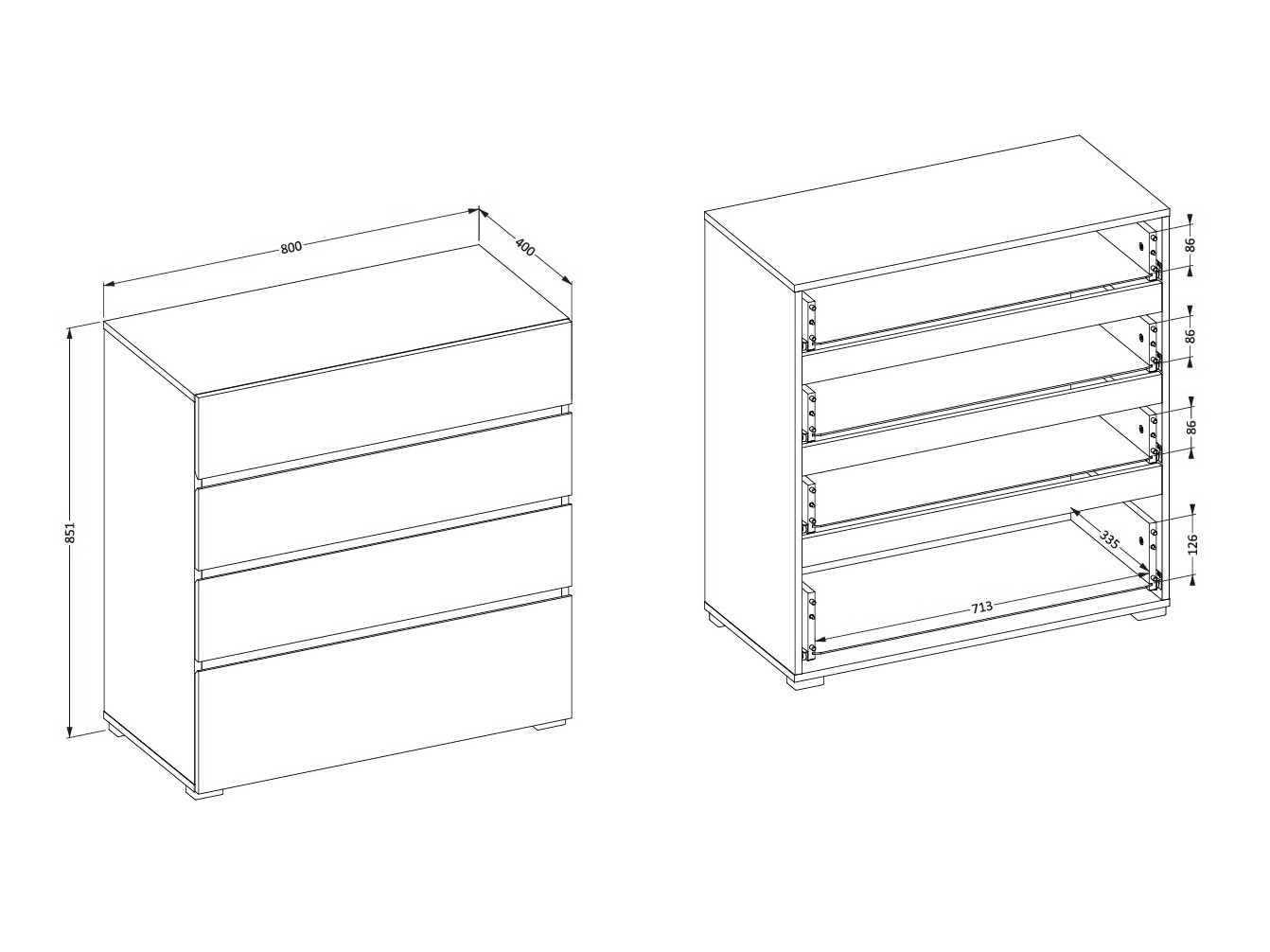 Komoda Alfere 121 (Balta)