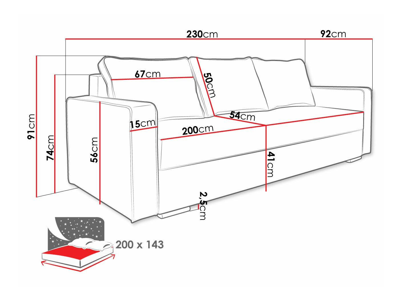 Sofa lova Decatur 101 (Amor Velvet 4311 + Amor Velvet 4317)