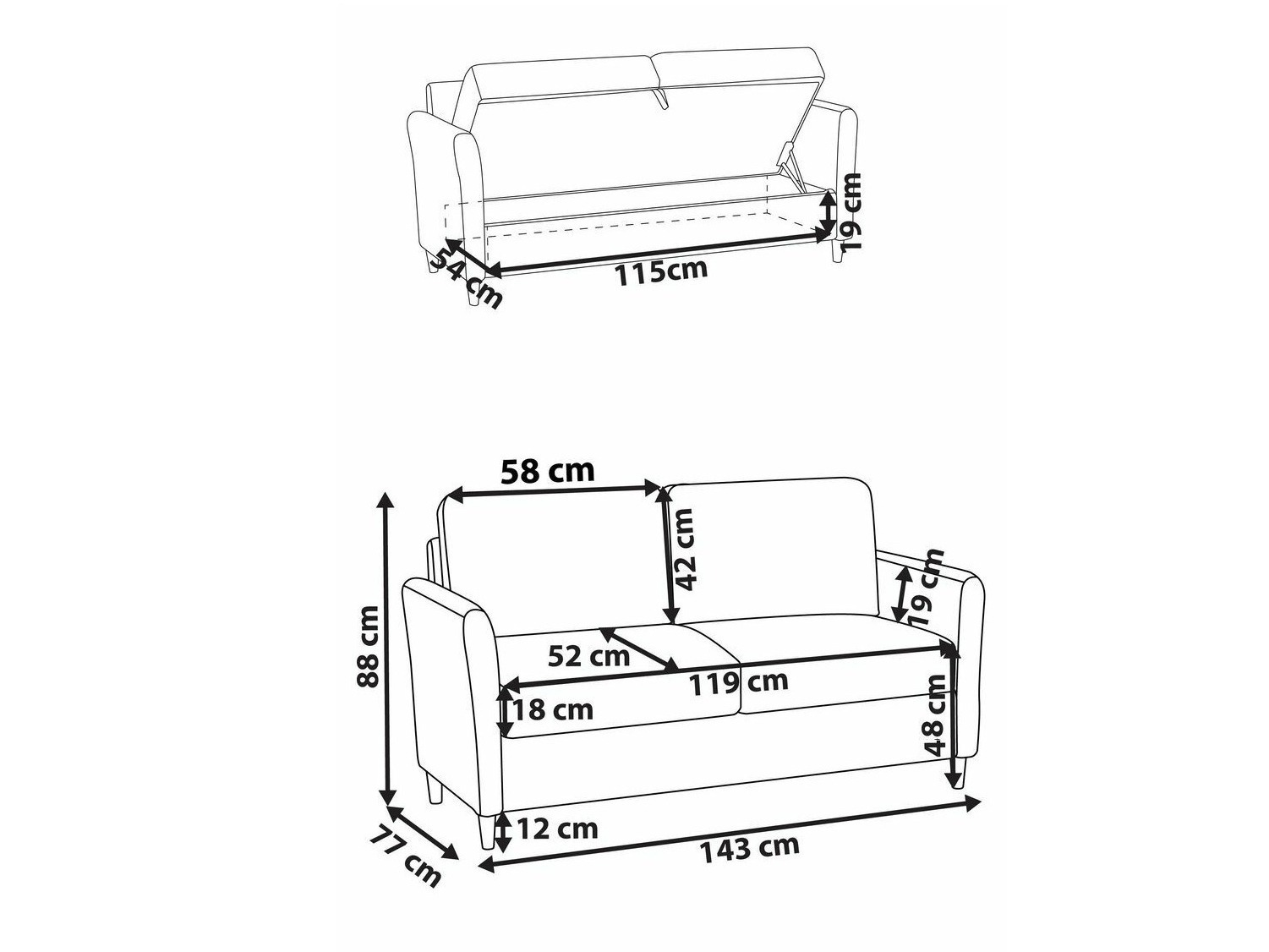 Sofa Berwyn 2822 (Mėlyna)