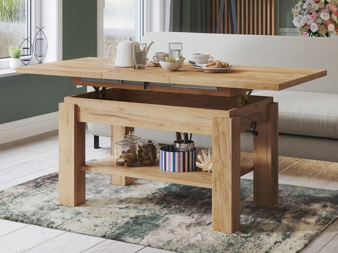 Žurnalinis staliukas transformeris Glendale 100 (Craft auksinis ąžuolas)