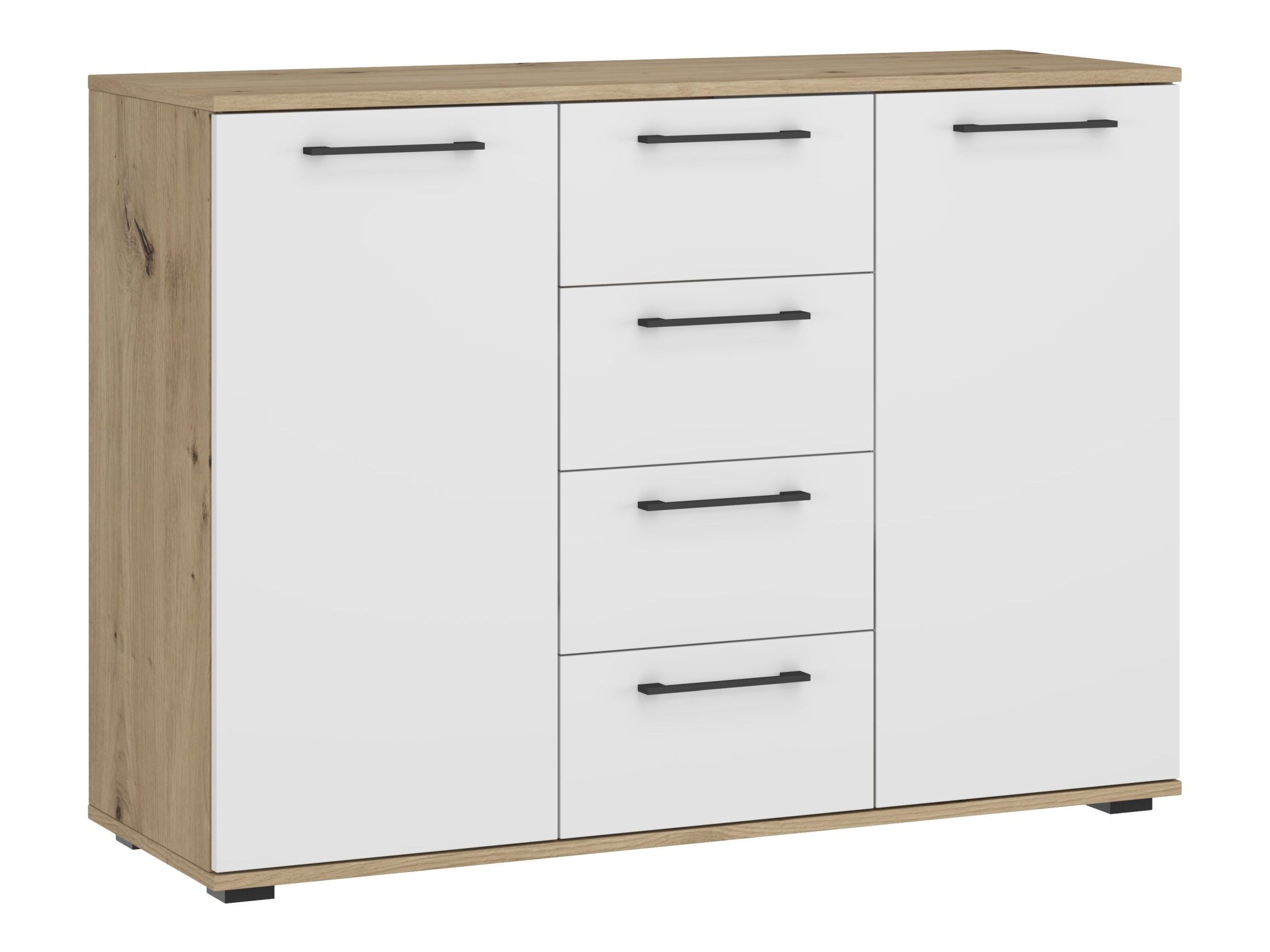 Komoda Houston 1977 (Balta + Artisan ąžuolas)