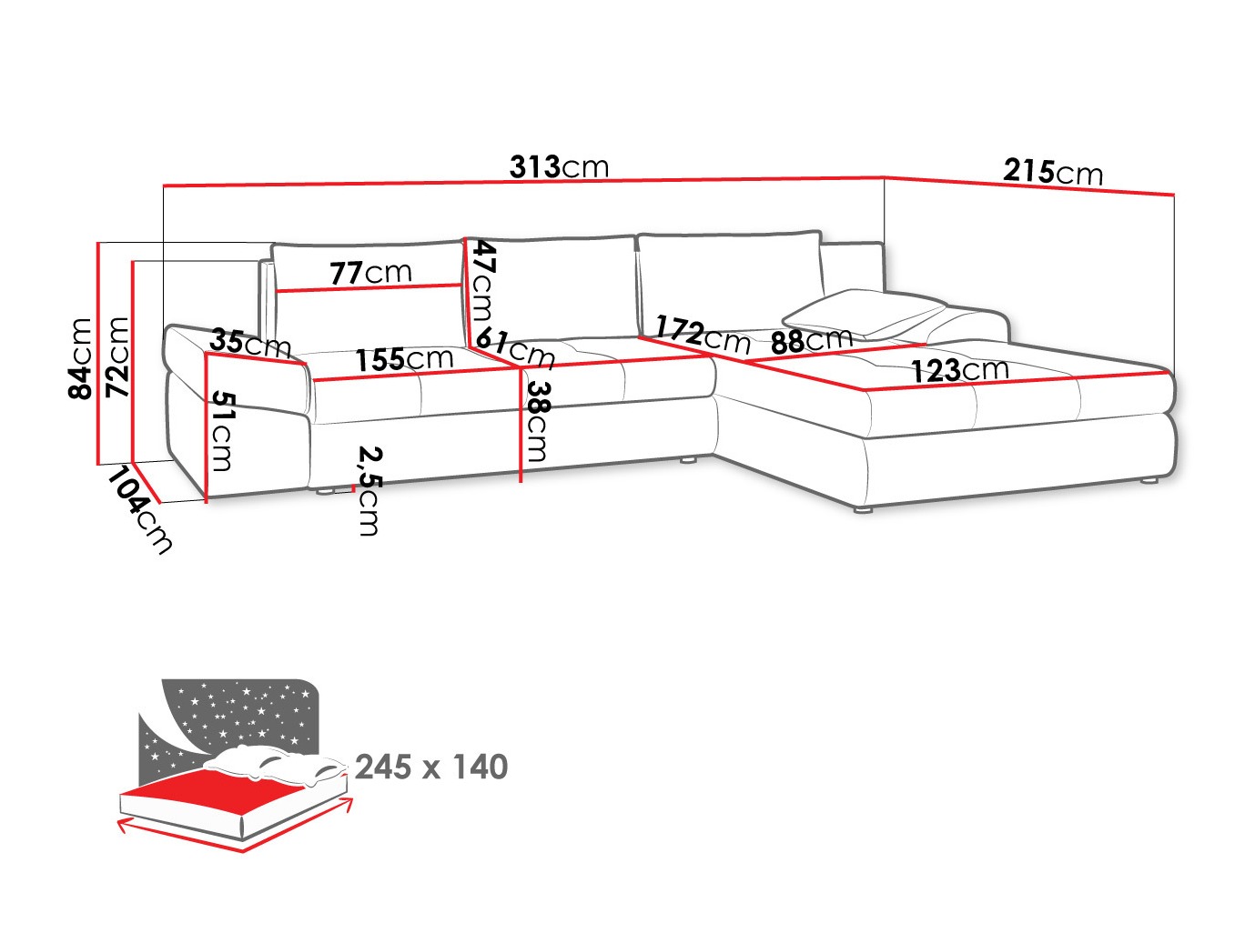 Minkštas kampas Memoria (Inari 95)