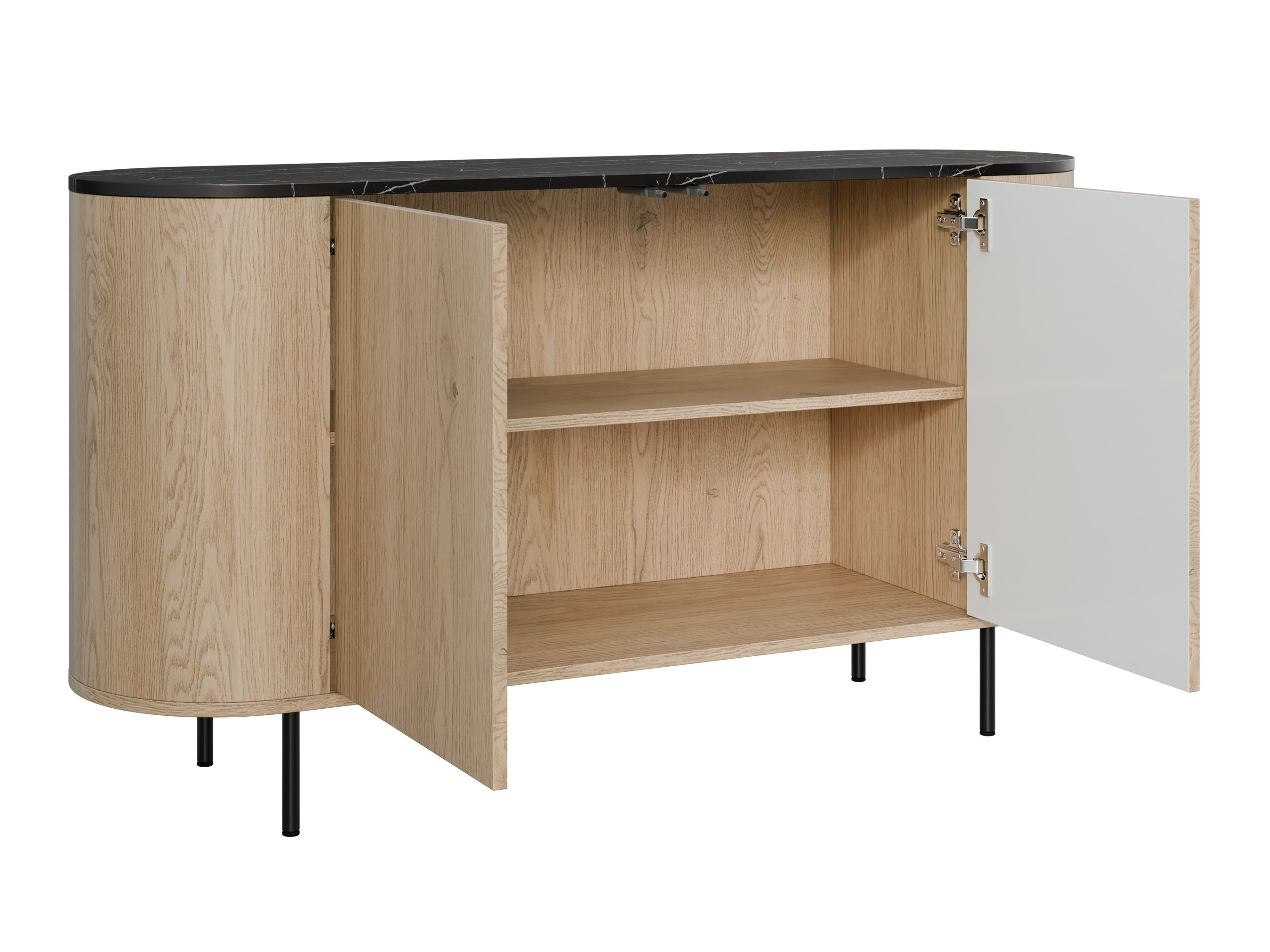 Svetainės komplektas Comfivo Livtena (Juodas marmuras + Juoda)