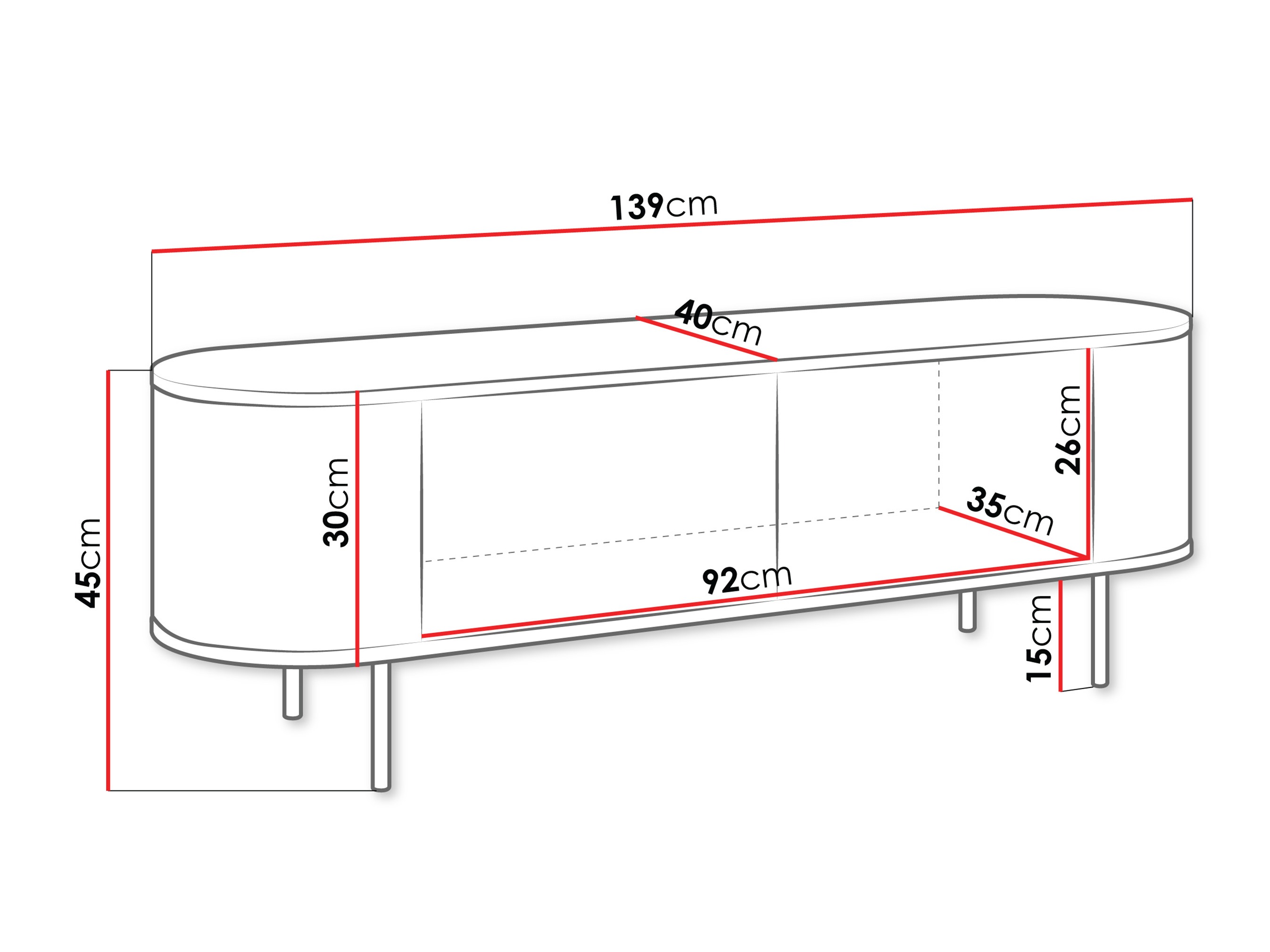 TV staliukas Comfivo Livtena (Baltas marmuras + Auksinė)