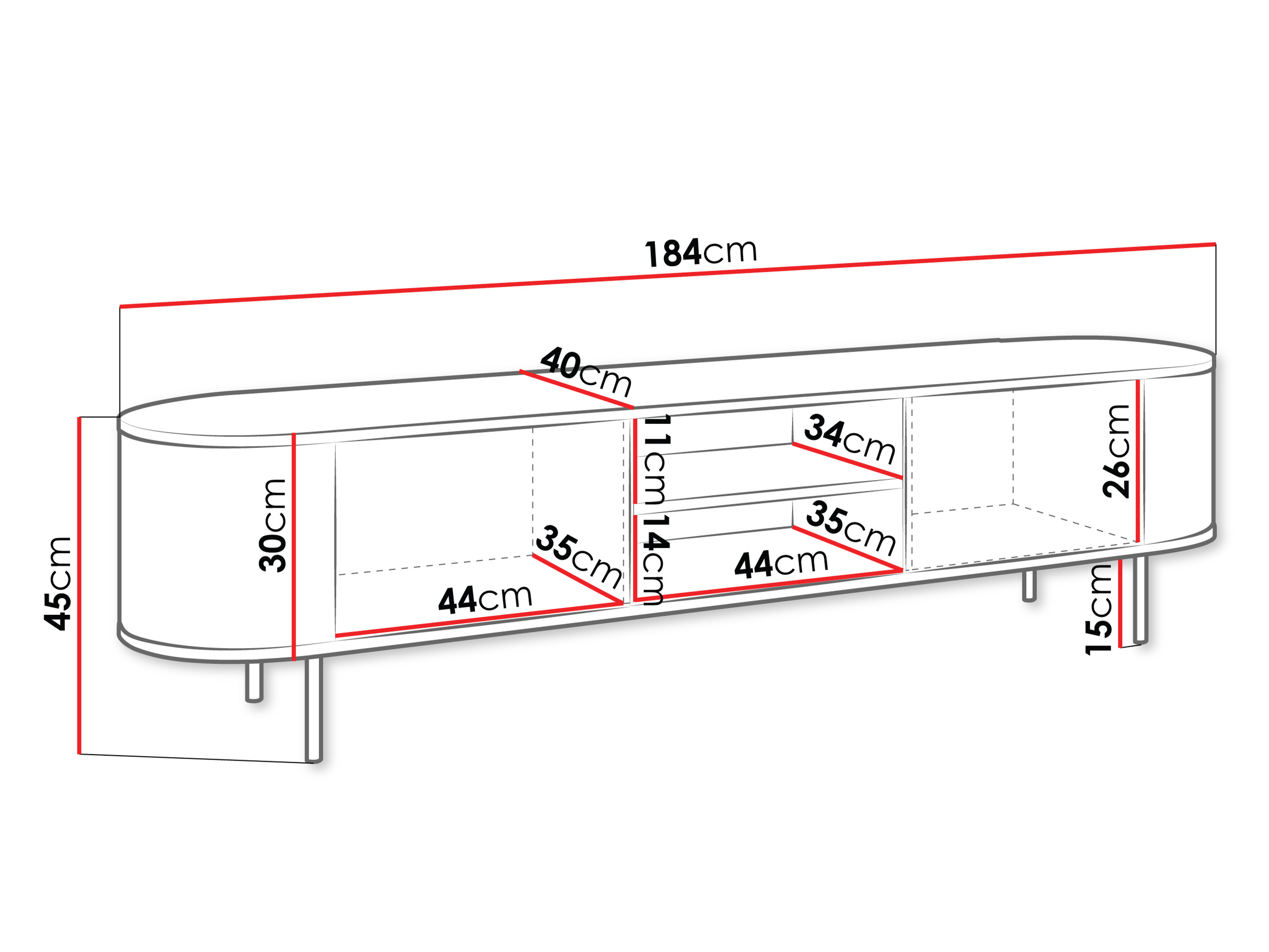 TV staliukas Comfivo Livtena I (Baltas marmuras + Auksinė)