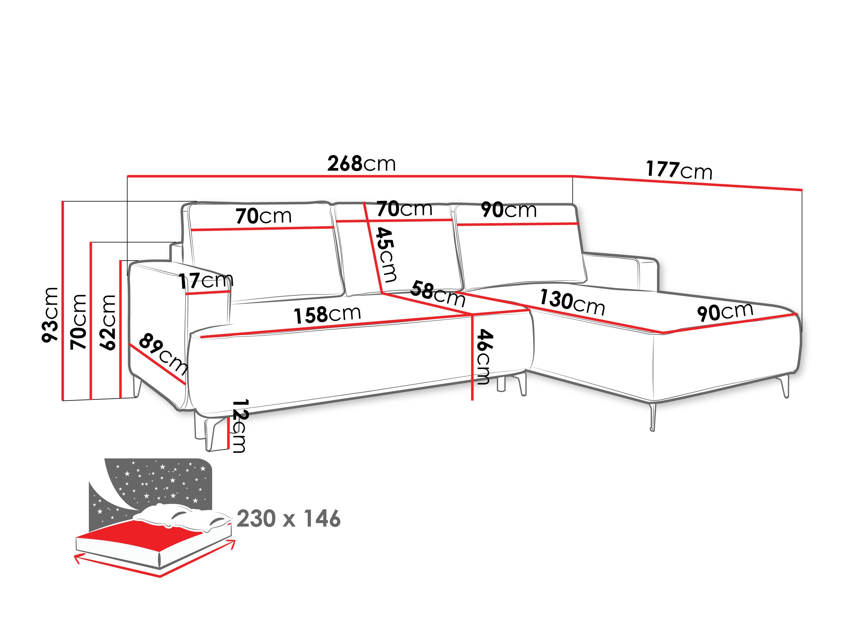 Minkštas kampas ComfiDream Lyraion (Castel 15)