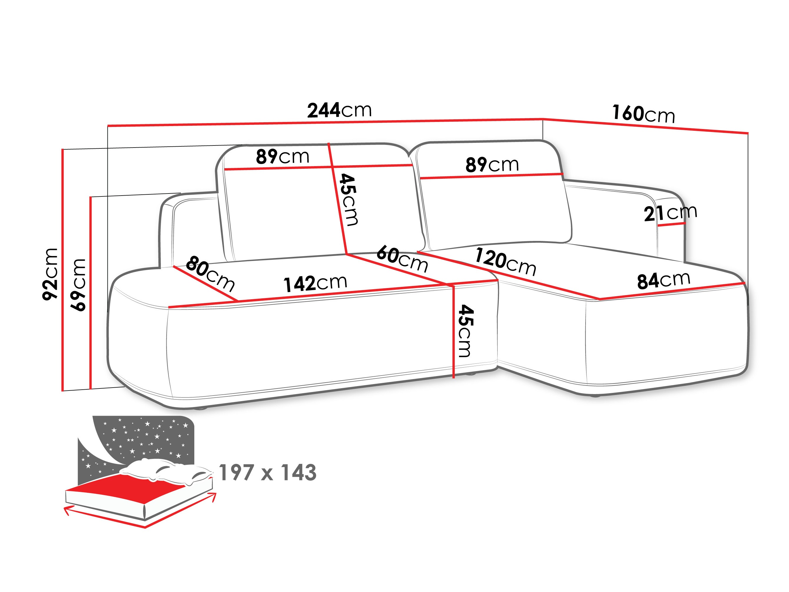 Minkštas kampas ComfiDream Celena (Perfect Harmony 02)