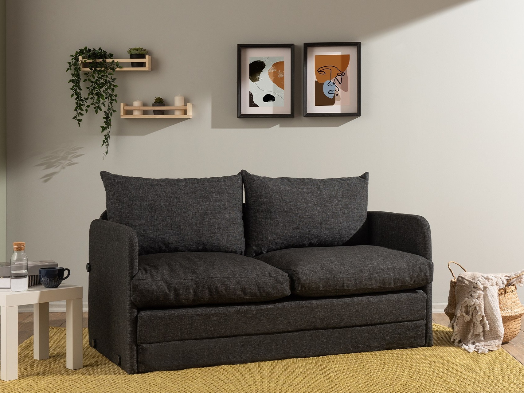 Sofa lova Altadena 614 (Tamsi pilka)