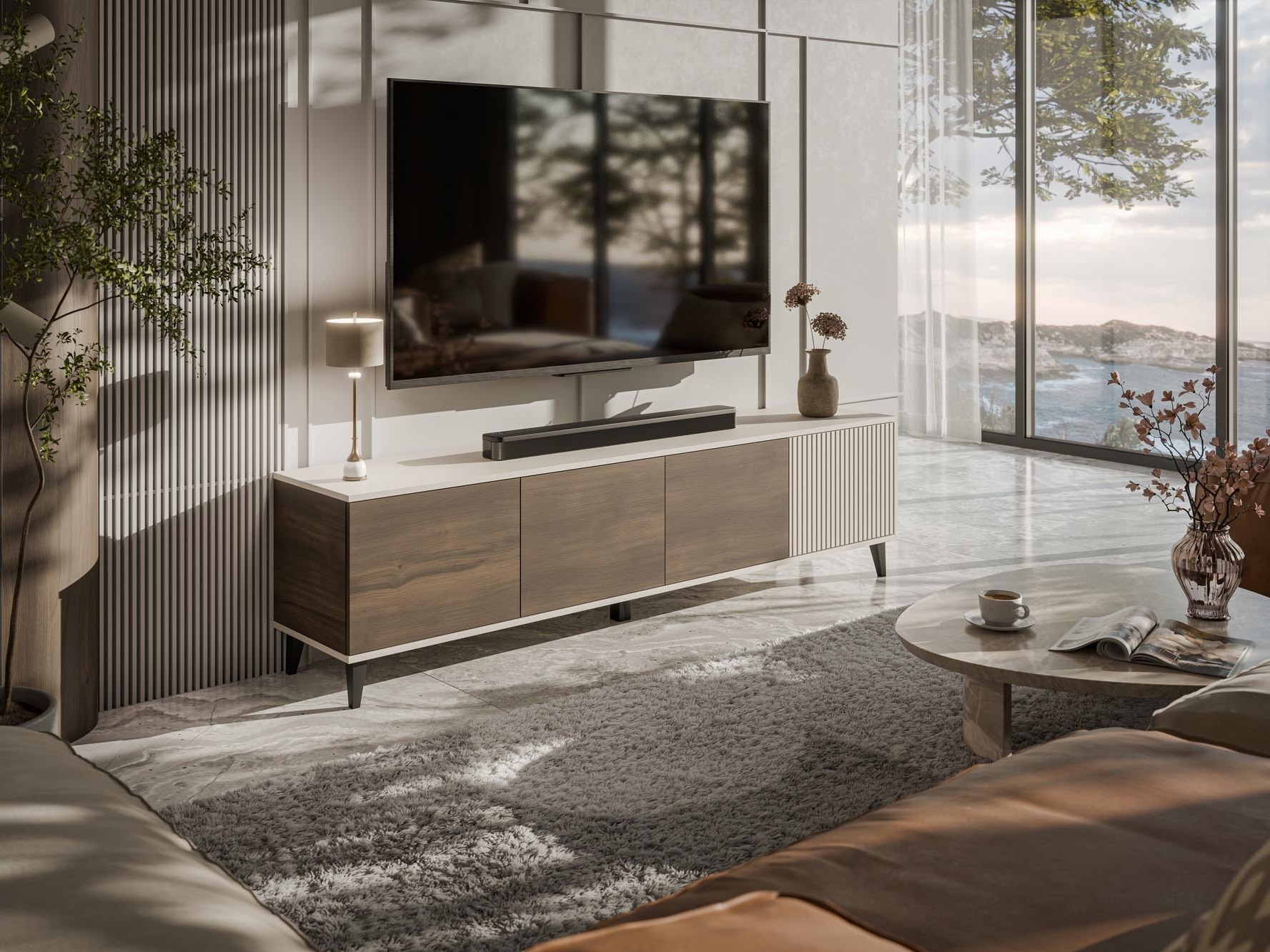 TV staliukas Luelia 114 (Graikinis riešutas + Kašmyras)