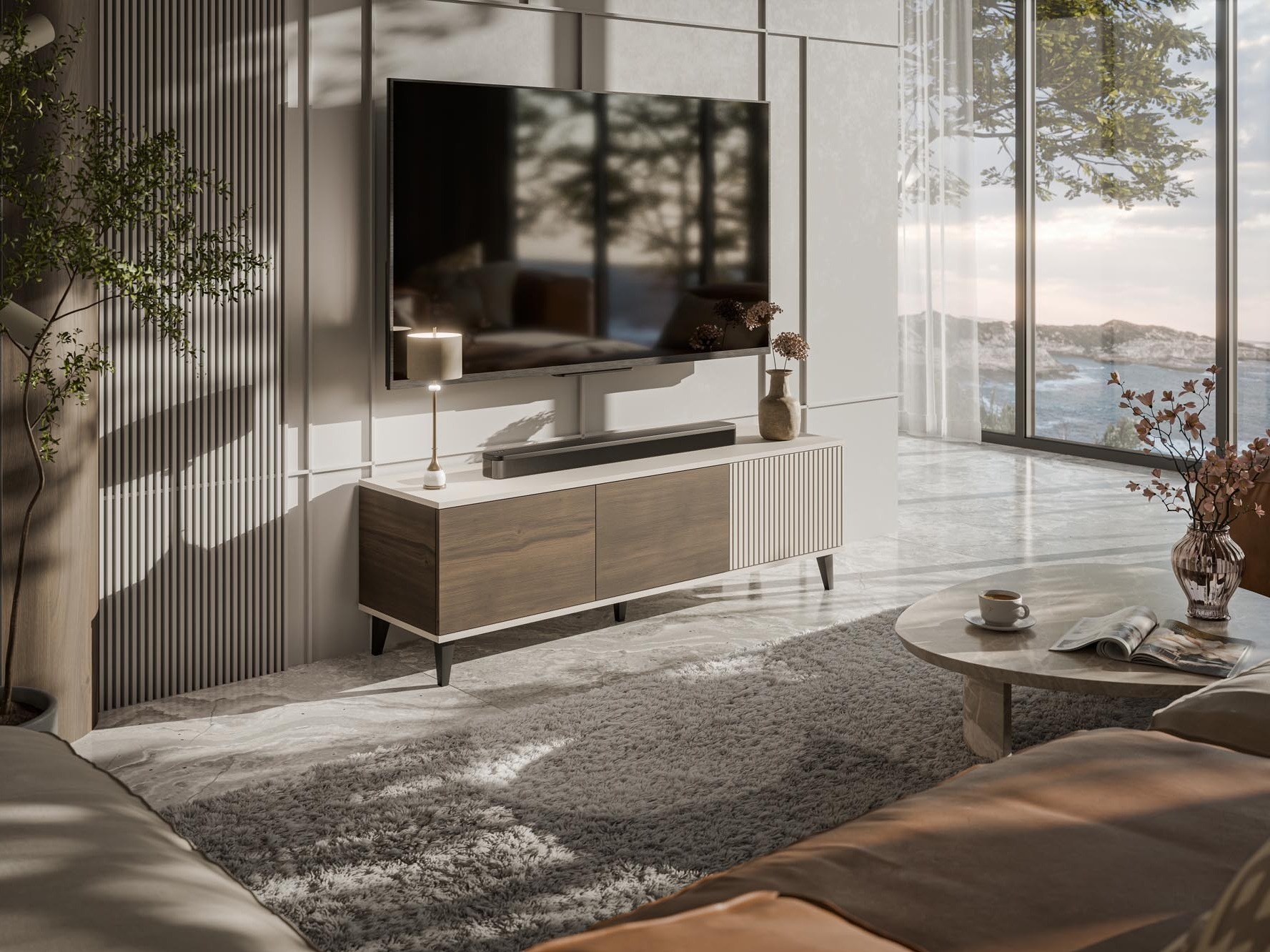 TV staliukas Luelia 116 (Graikinis riešutas + Kašmyras)