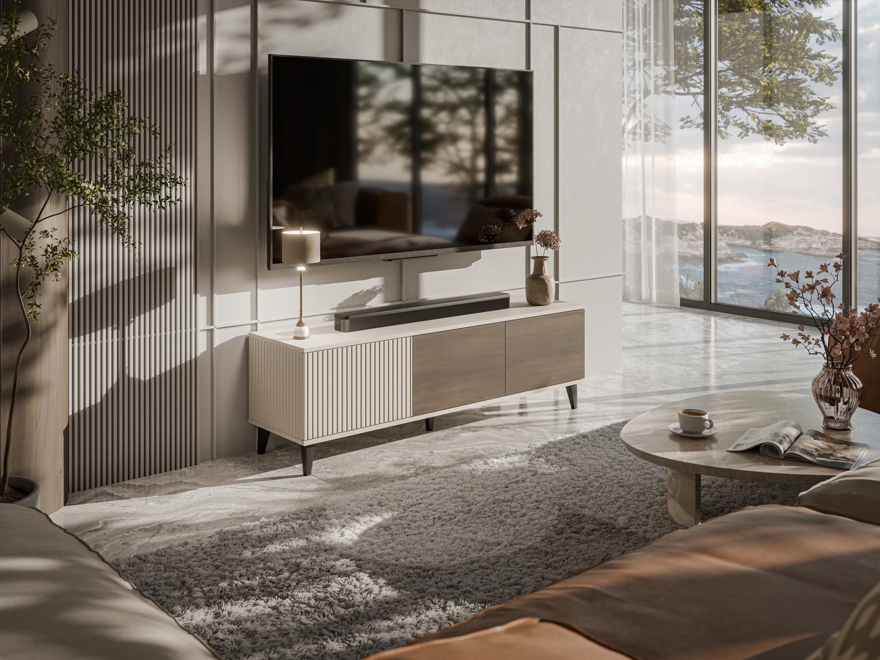 TV staliukas Luelia 116 (Graikinis riešutas + Kašmyras)