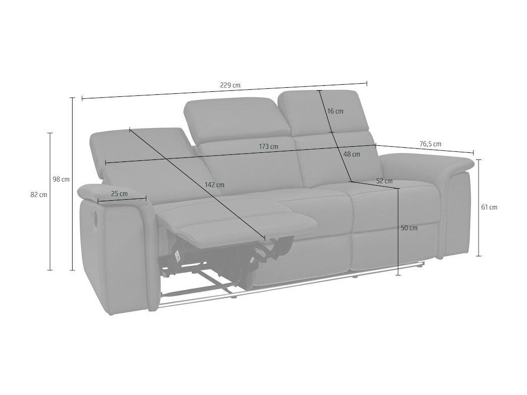 Sofa reglaineris Beldalo 103 (Pilka)