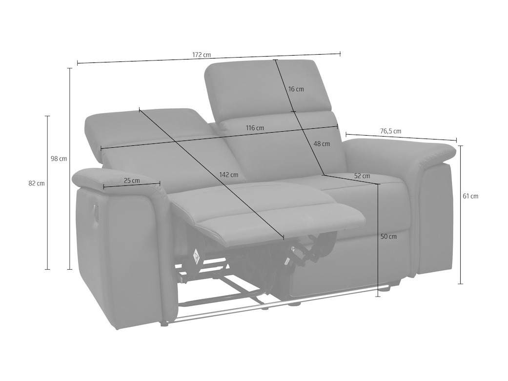 Sofa reglaineris Beldalo 104 (Šviesi pilka)