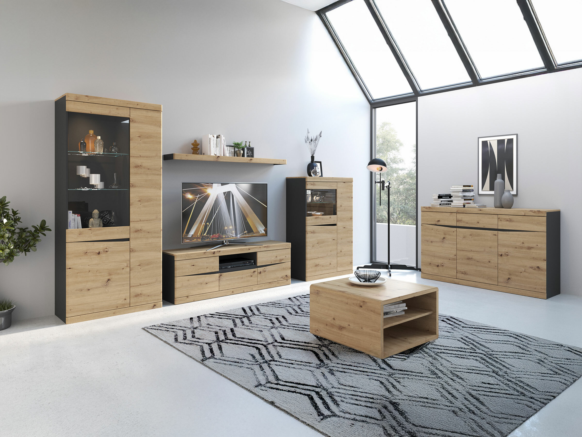 Žurnalinis staliukas Venlori 114 (Artisan ąžuolas)