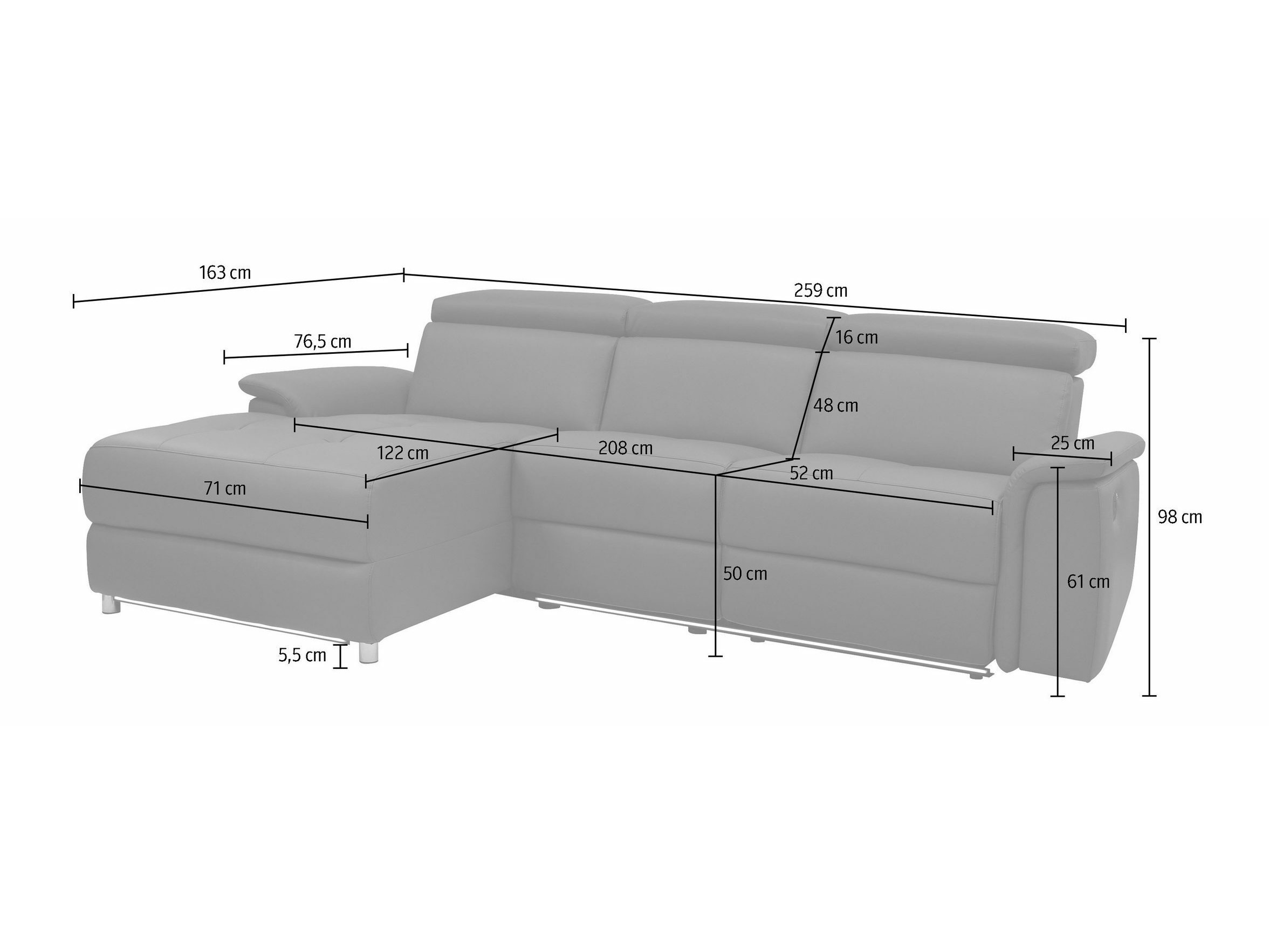 Minkštas kampas reglaineris Denton 1489 (Ruda)