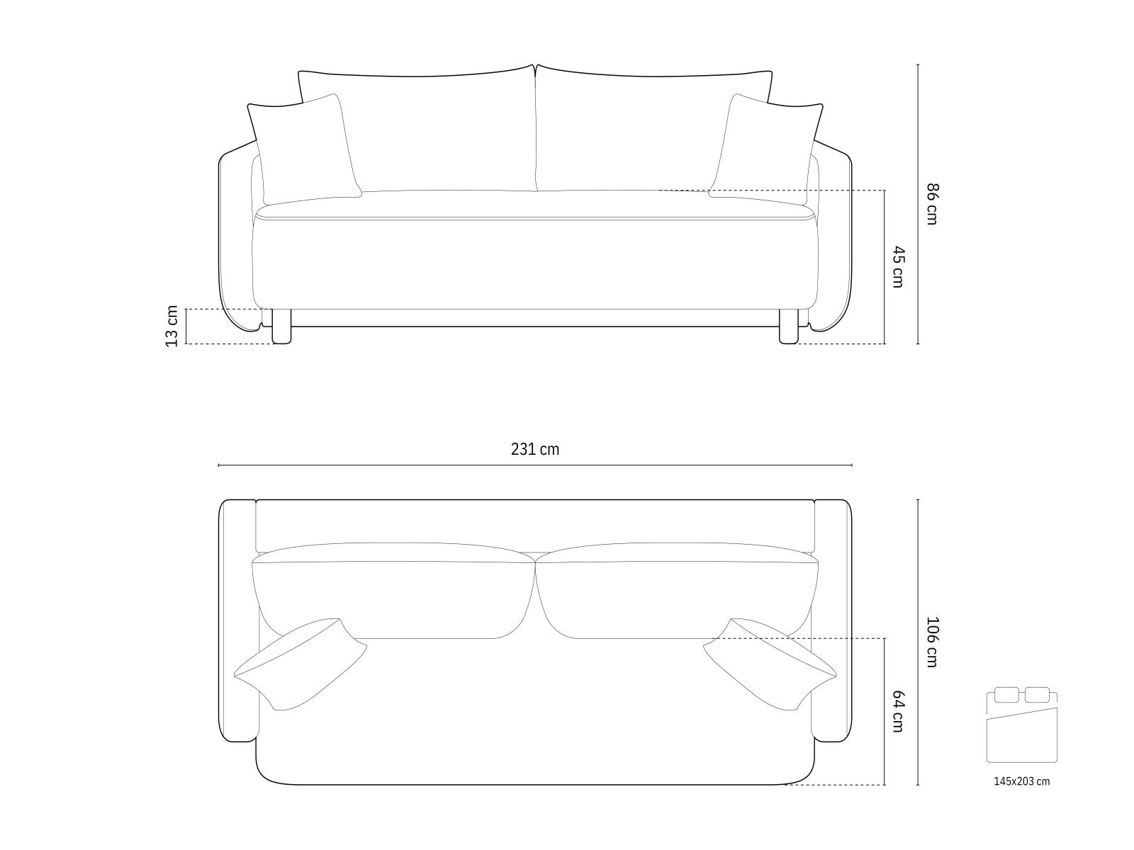 Sofa lova Beckley 183 (Wind 80)