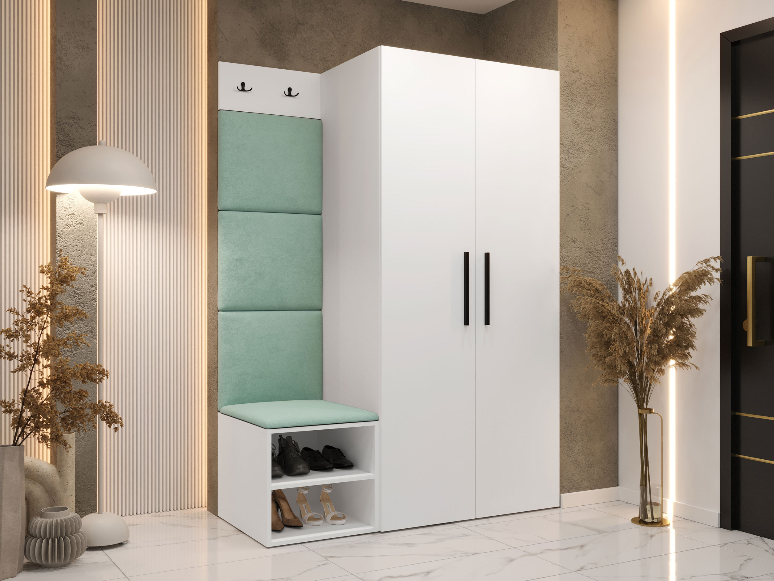 Turkio spalvos prieškambario komplektai