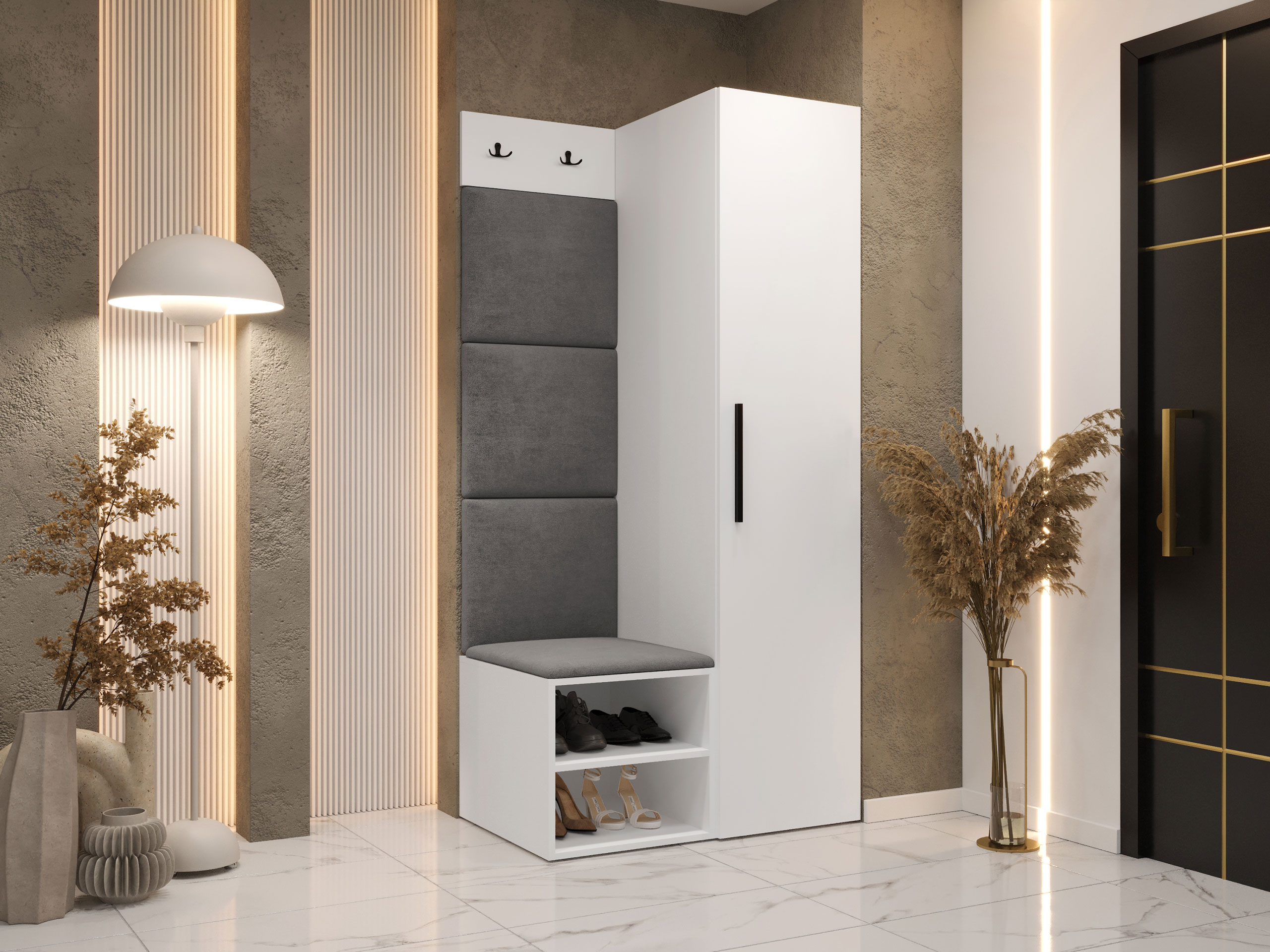 Pilki prieškambario komplektai