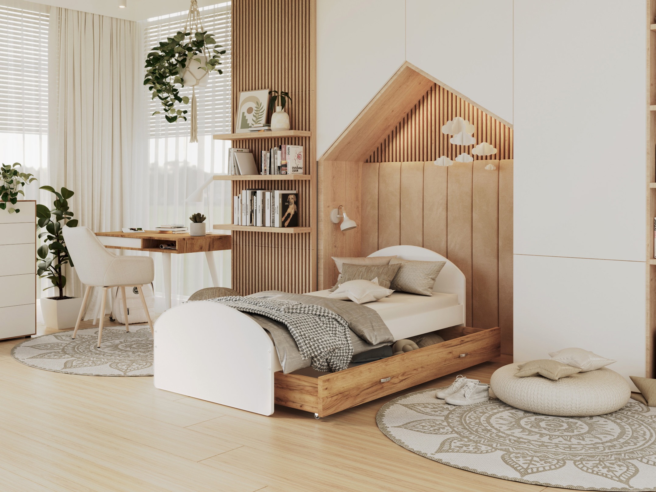 Lova Aurora 177 (Balta + Craft ąžuolas)