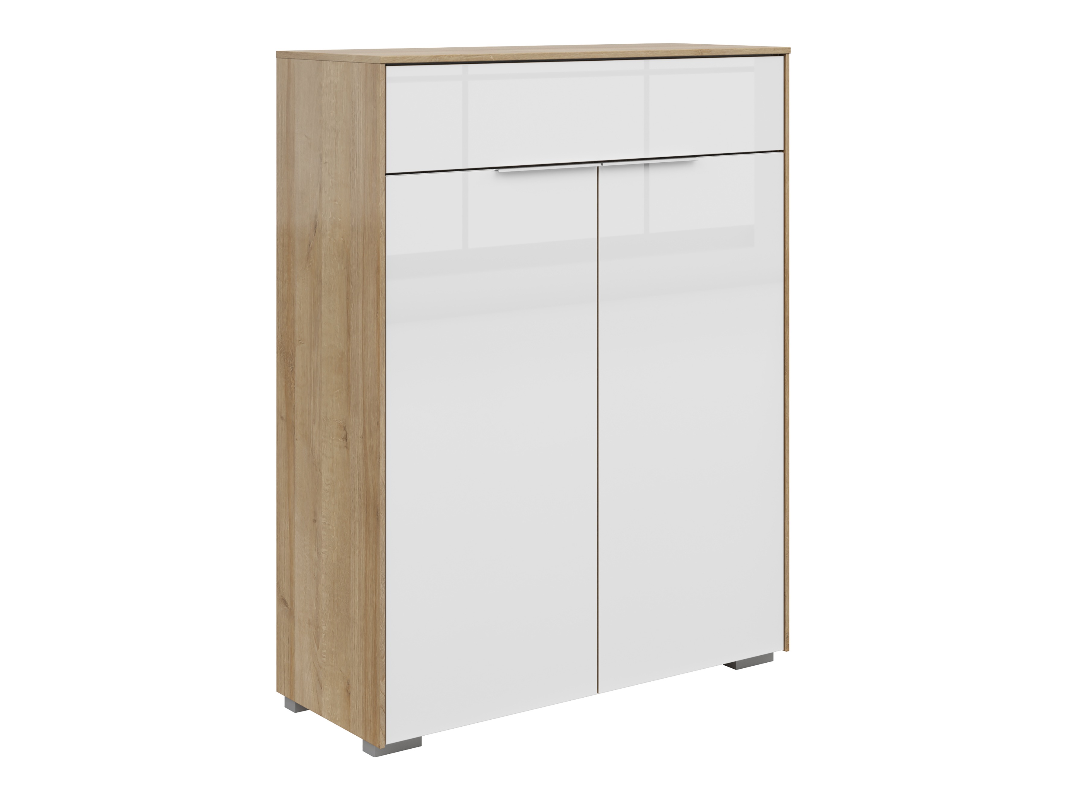 Komoda Tentoru 104 (Riviera ąžuolas + Blizgi balta)