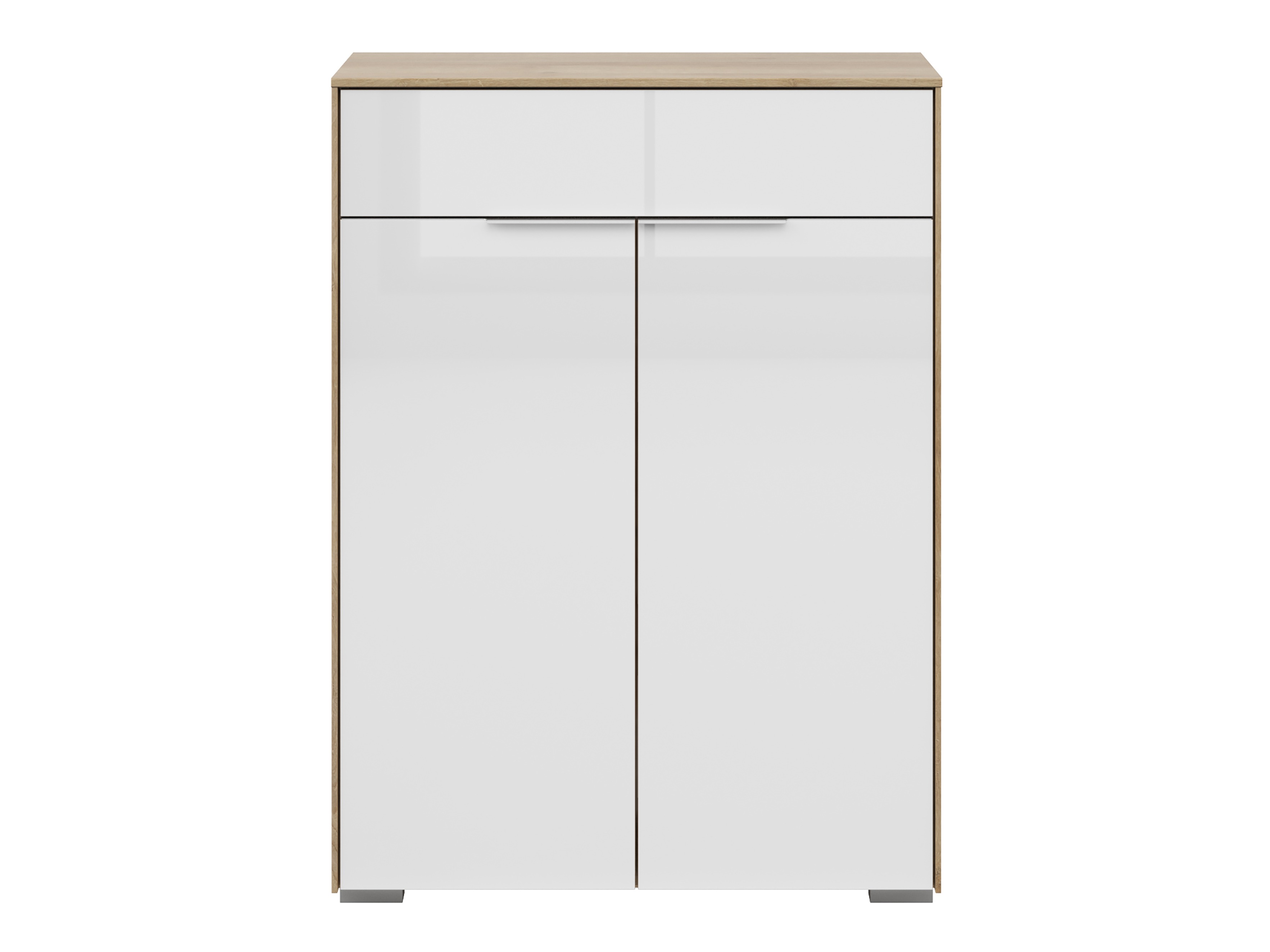 Komoda Tentoru 104 (Riviera ąžuolas + Blizgi balta)