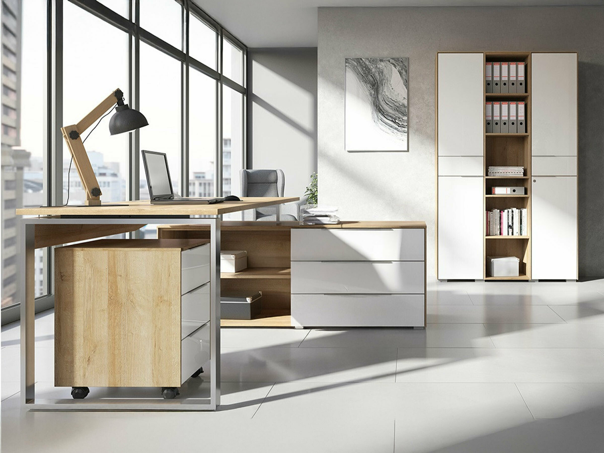 Stalčių blokas Tentoru 108 (Riviera ąžuolas + Blizgi balta)