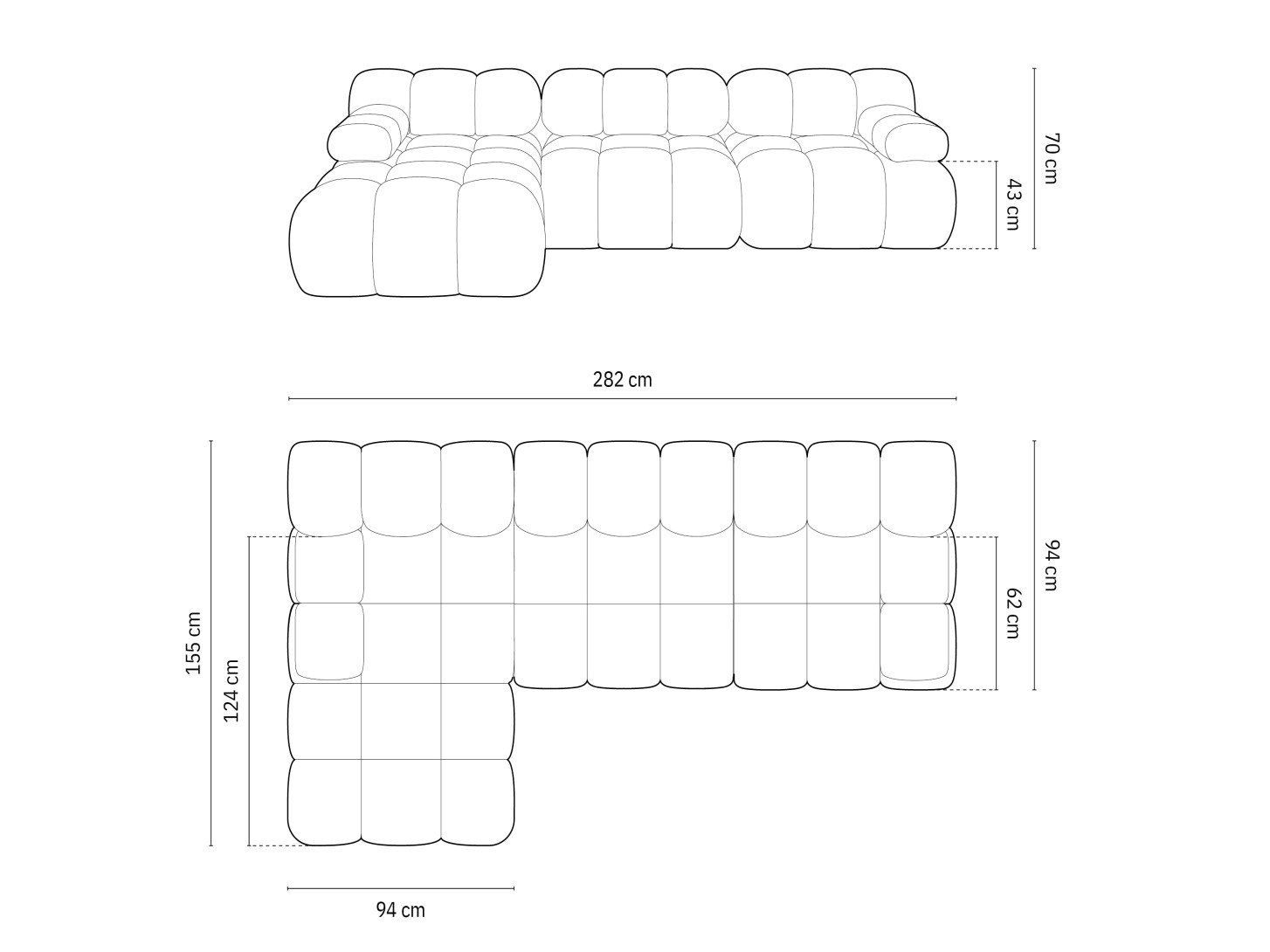 Modulinis minkštas kampas Caltenu 108 (Riviera 38)