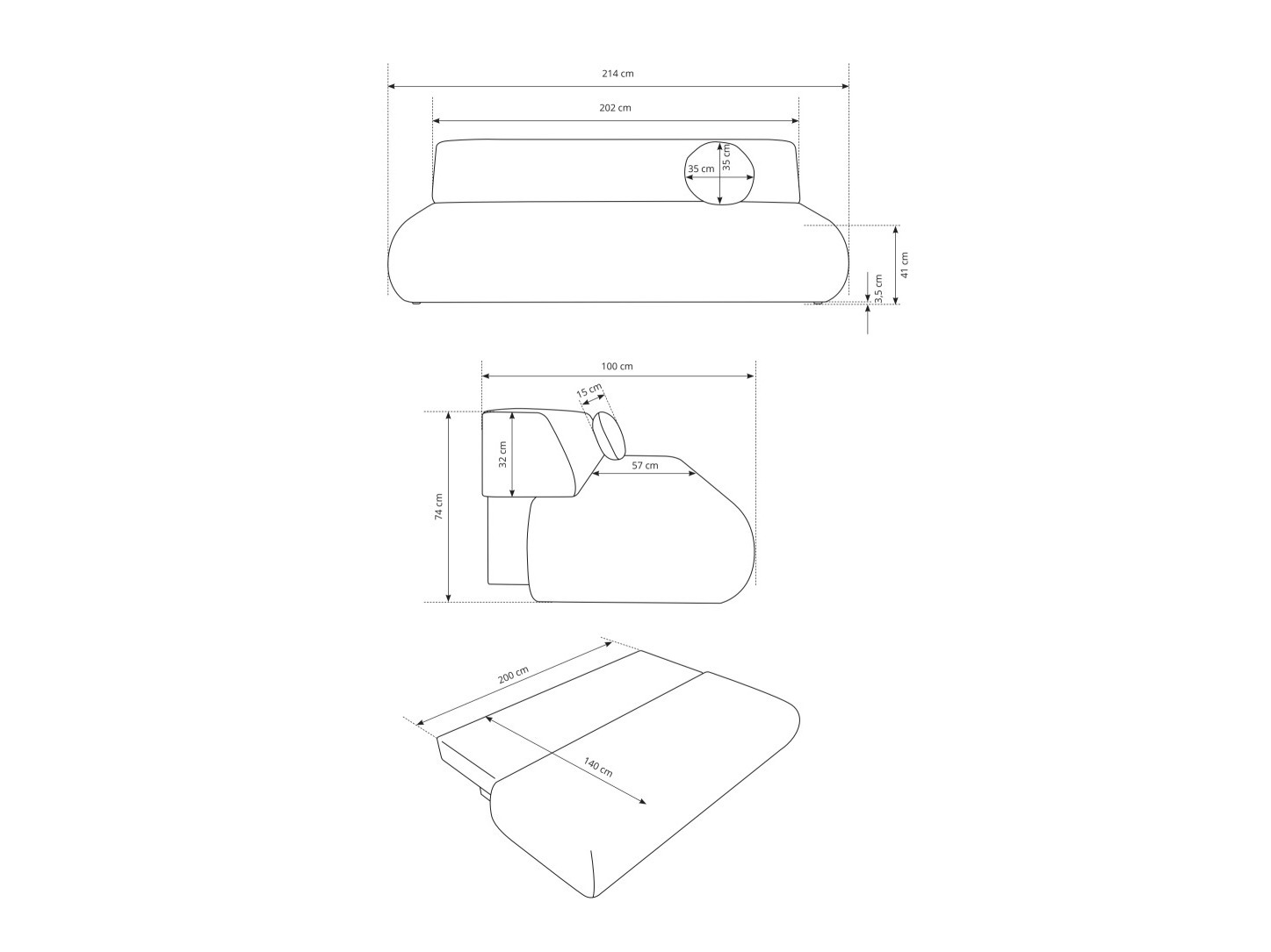 Sofa lova Kingston 182 (Vinci 75)
