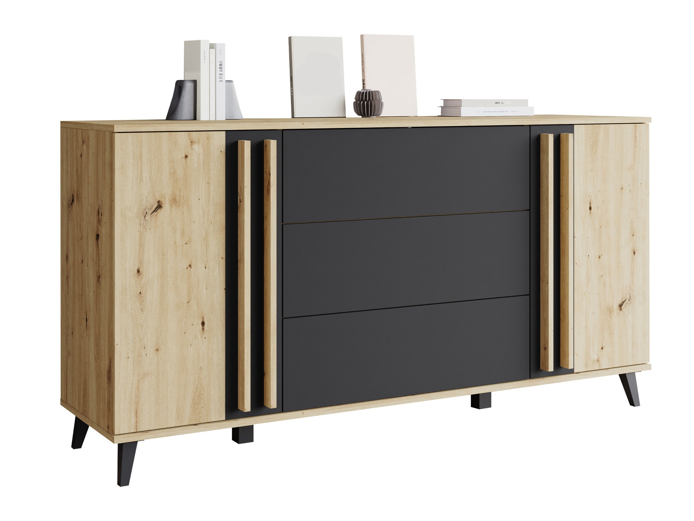 Komoda Facetor (Artisan ąžuolas + Grafitas)