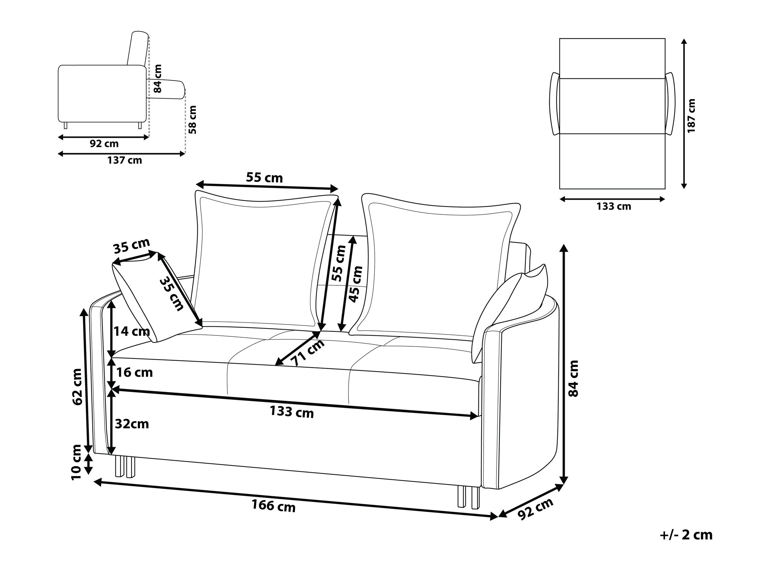 Sofa lova Berwyn 425 (Ruda)