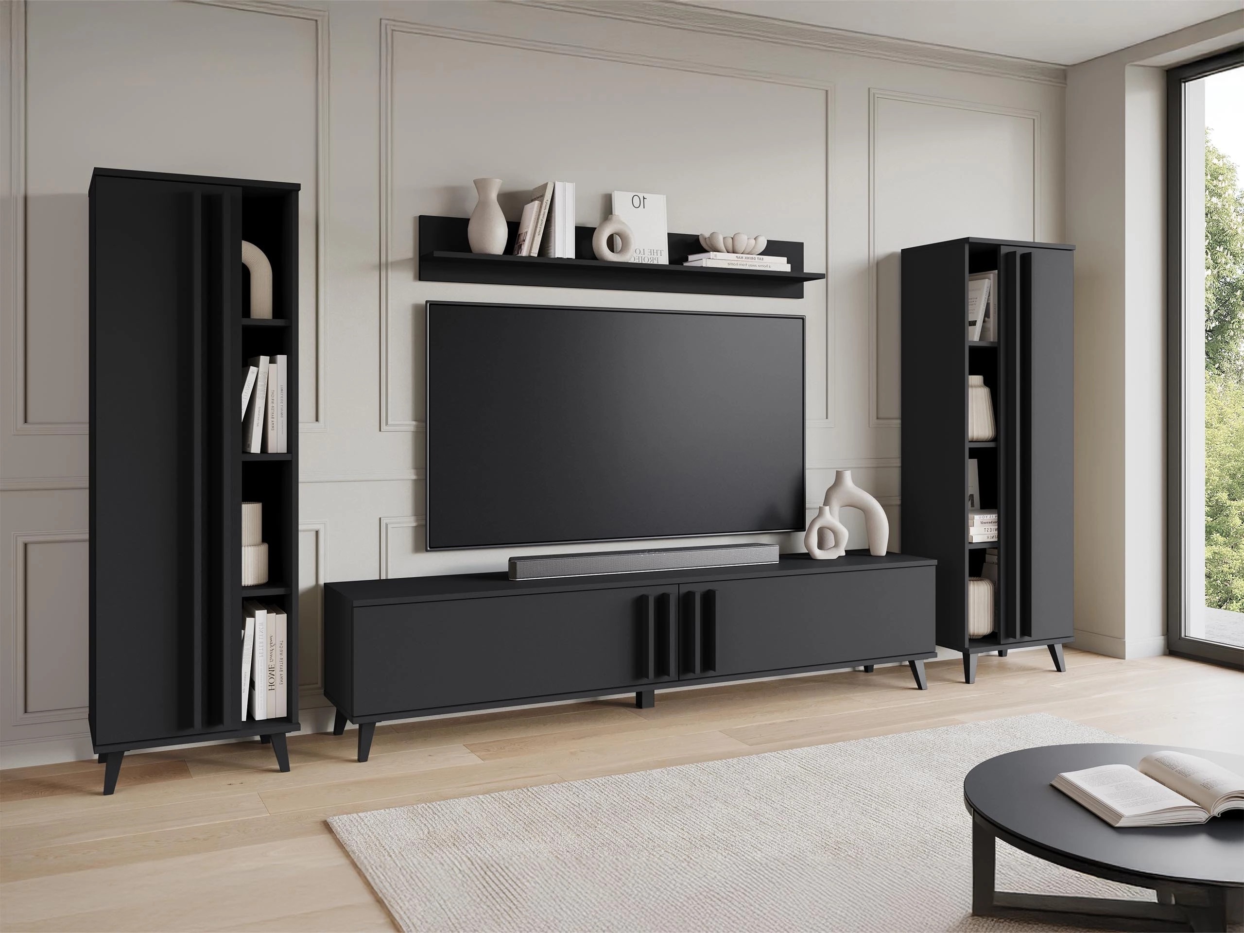 Svetainės komplektas Facetor (Grafitas)