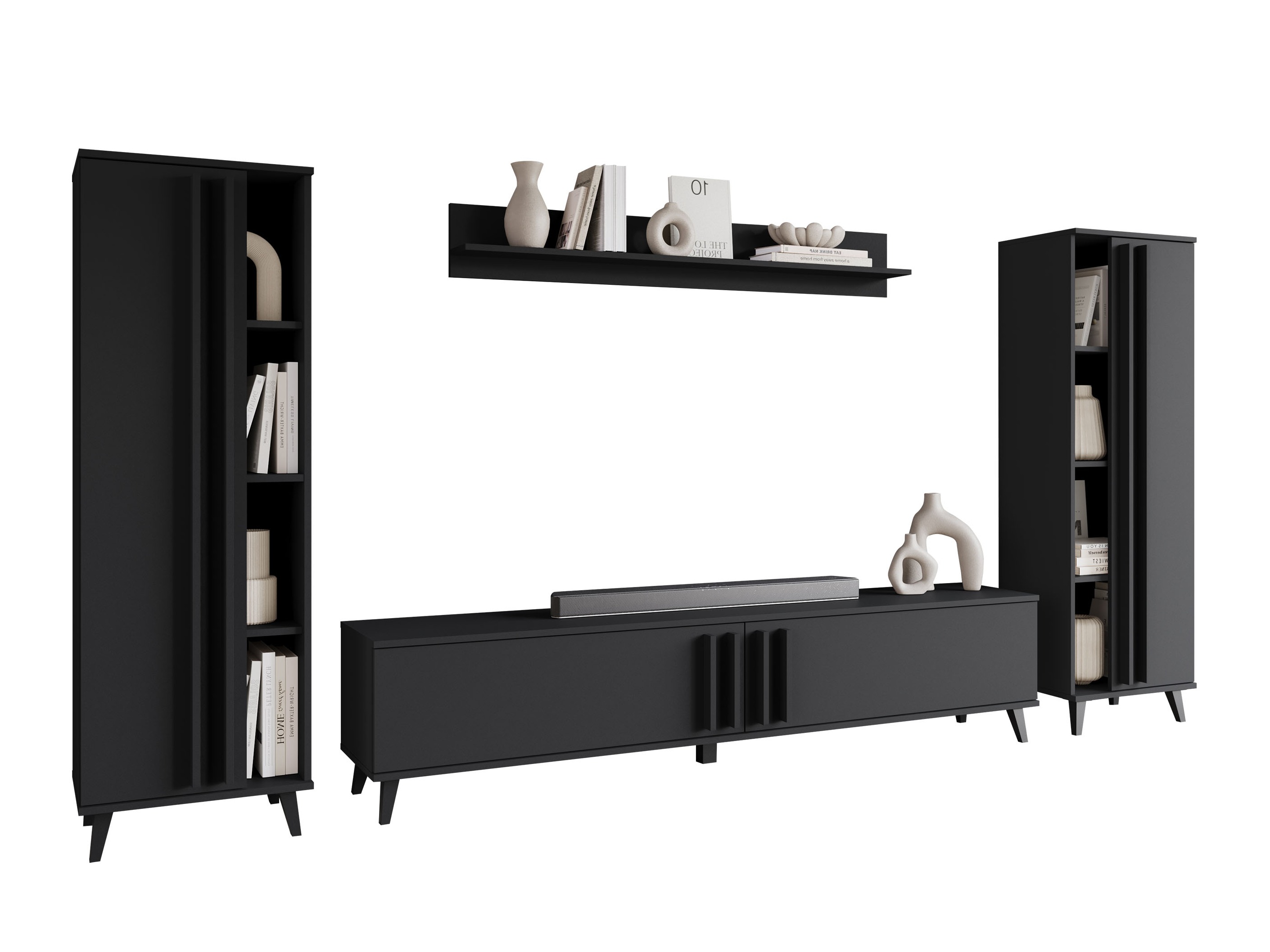 Svetainės komplektas Facetor (Grafitas)