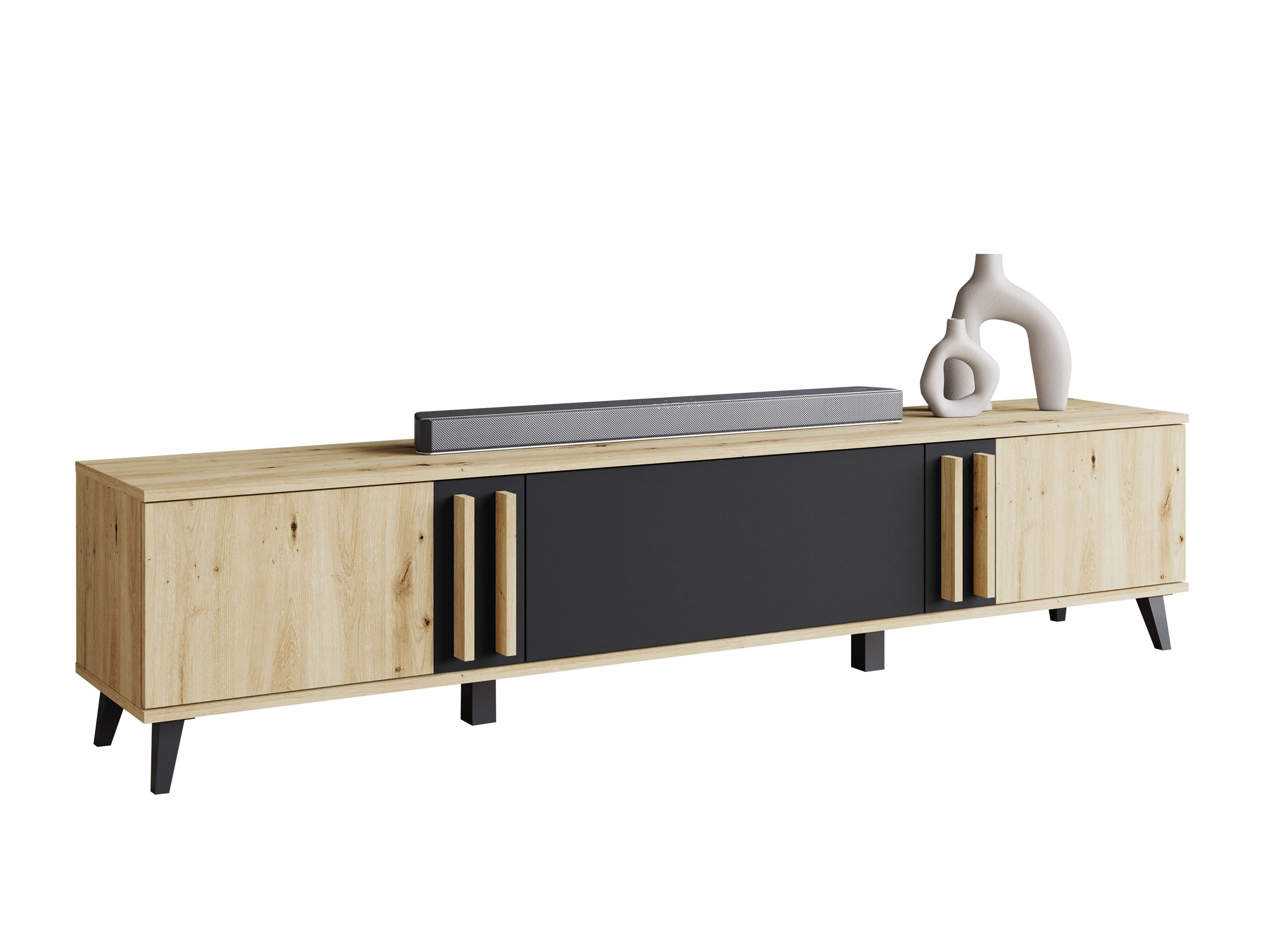 TV staliukas Facetor (Artisan ąžuolas + Grafitas)