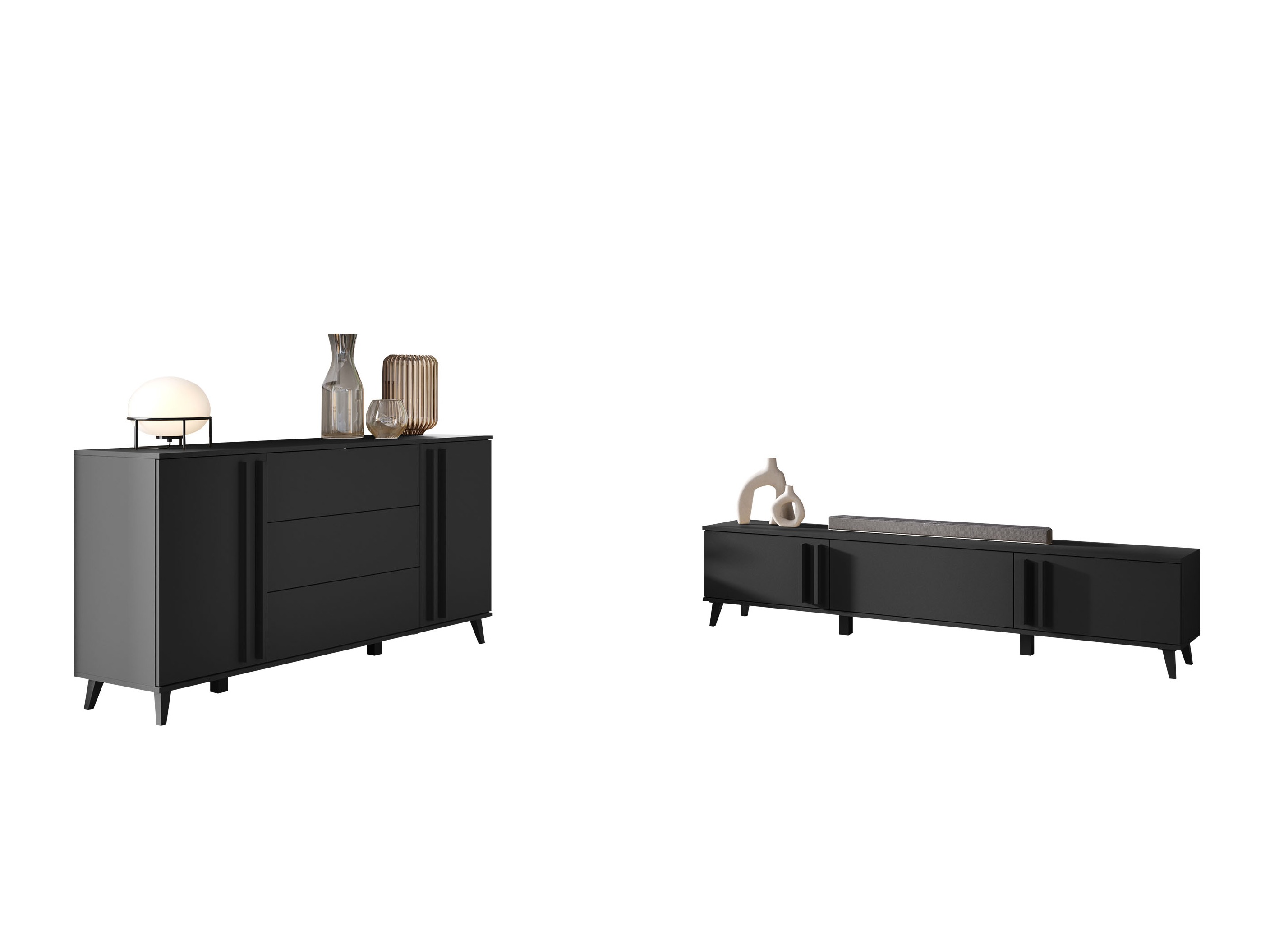 Svetainės komplektas Facetor III (Grafitas)