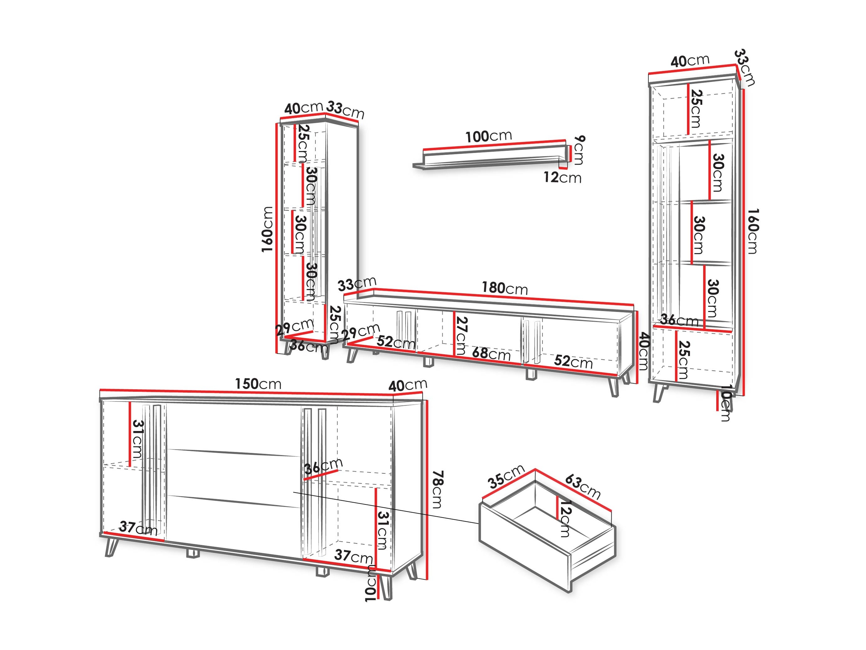Svetainės komplektas Facetor IV (Congo)