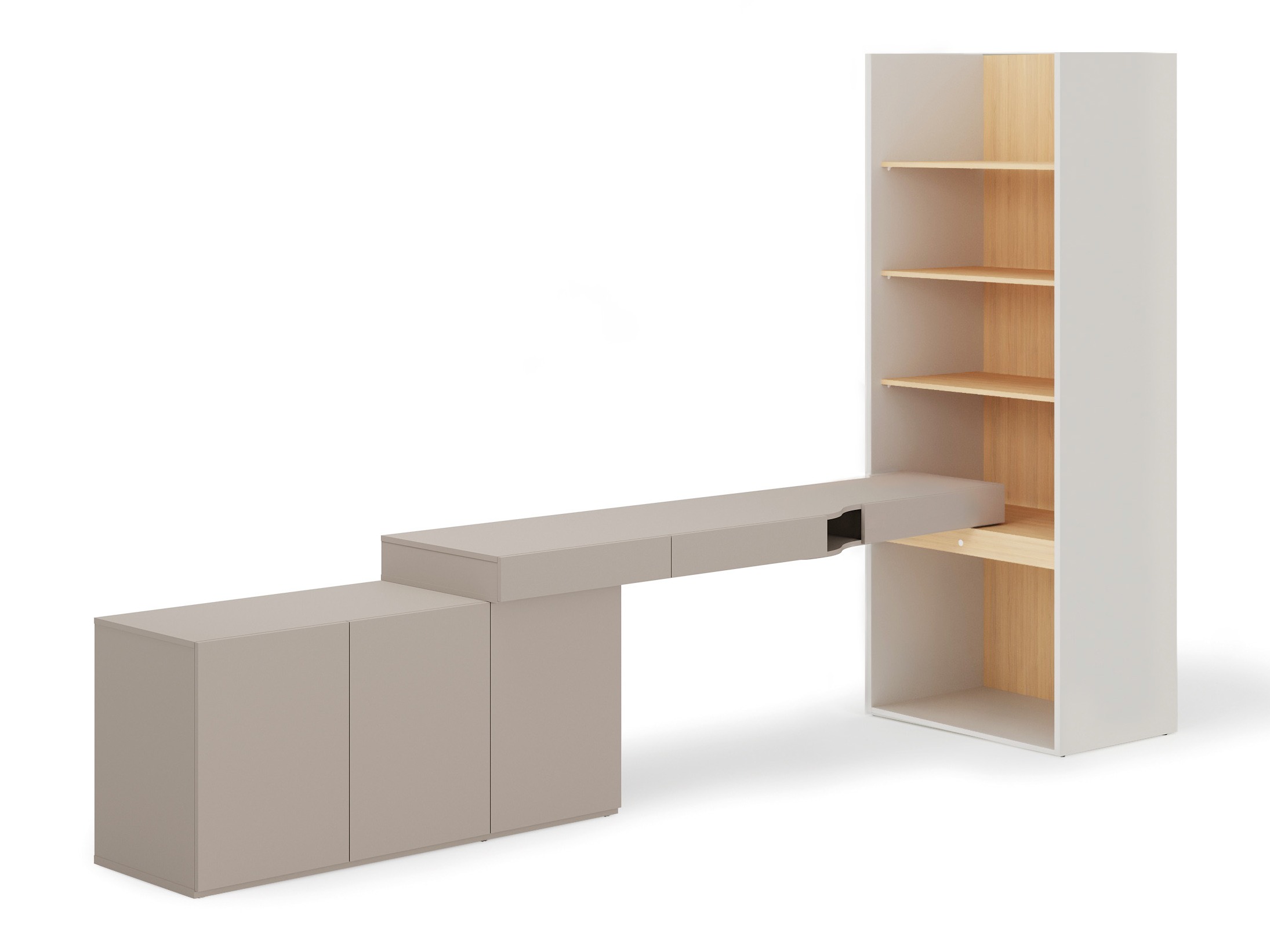 Namų biuro komplektas Evareve 118 (Pilka + Ąžuolas)