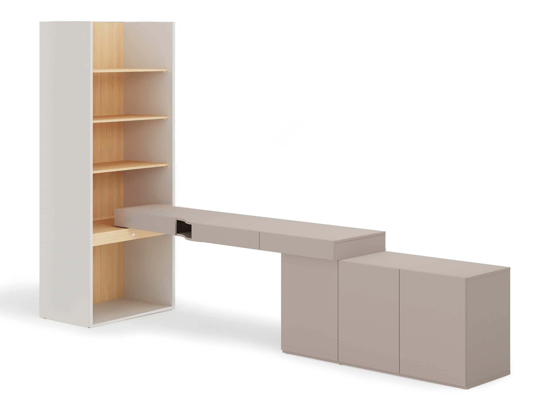 Namų biuro komplektas Evareve 118 (Pilka + Ąžuolas)
