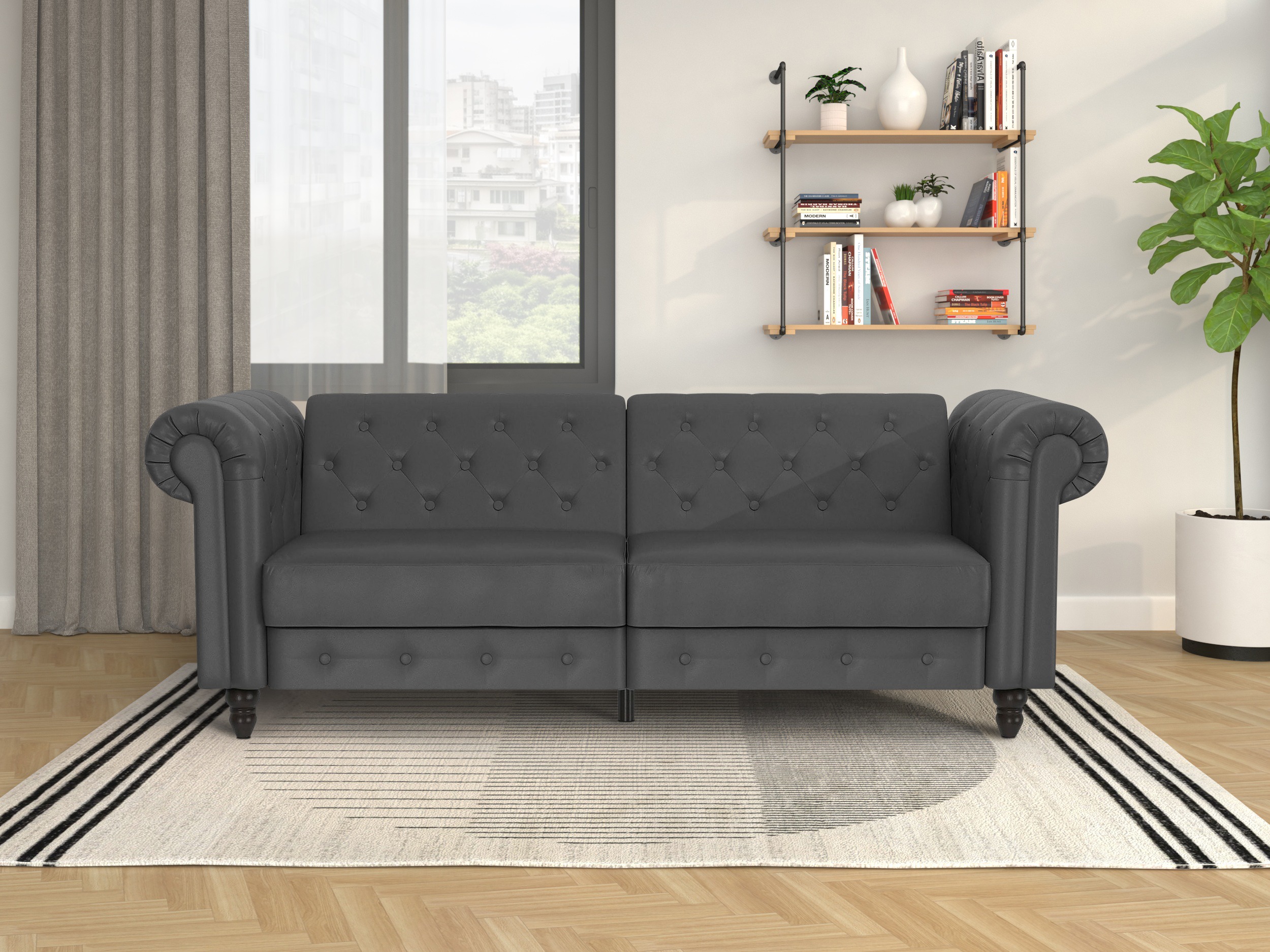 Chesterfield sofa Tulsa 217 (Tamsi pilka)