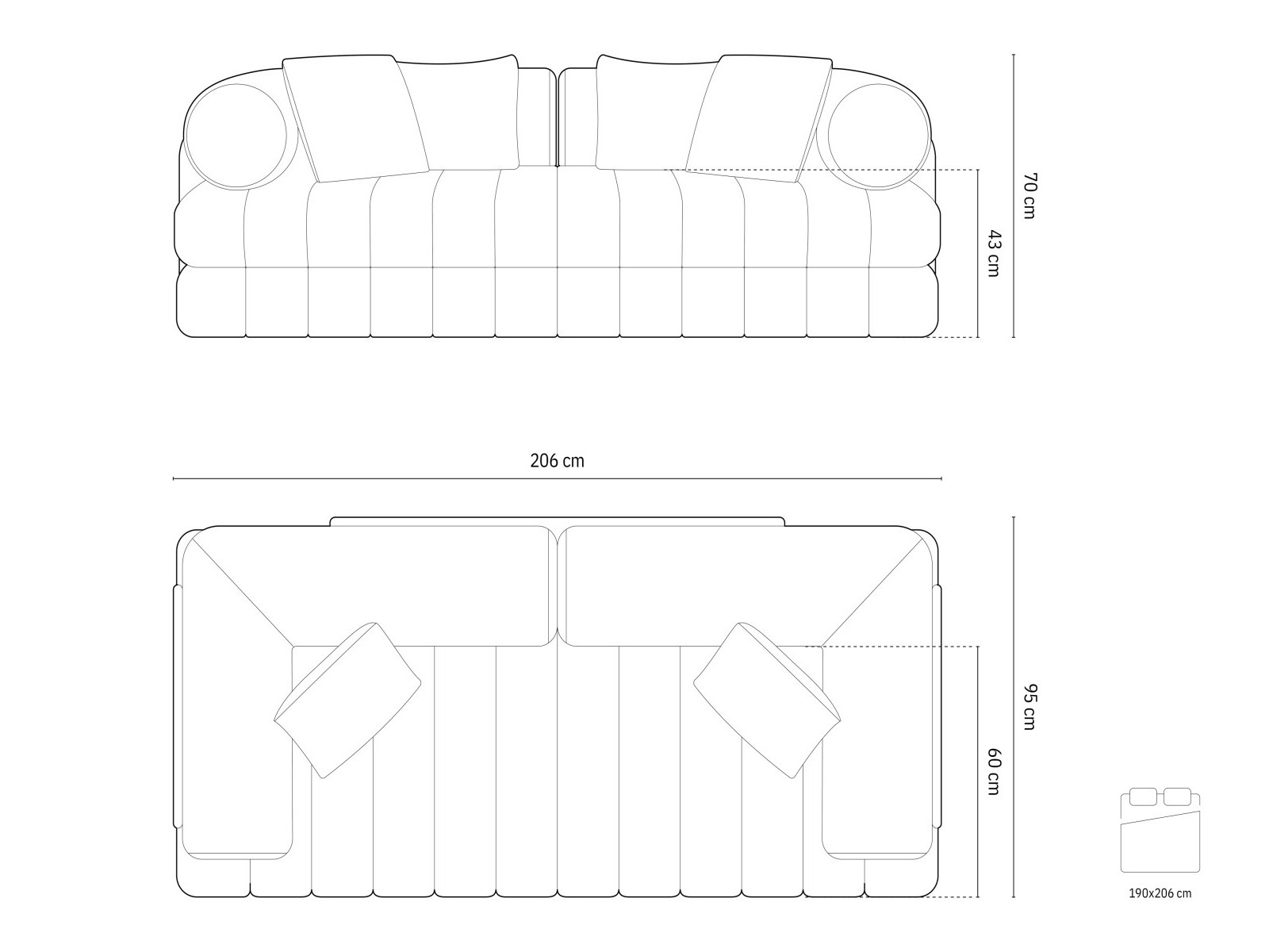 Sofa lova Chico 105 (Coral 65)